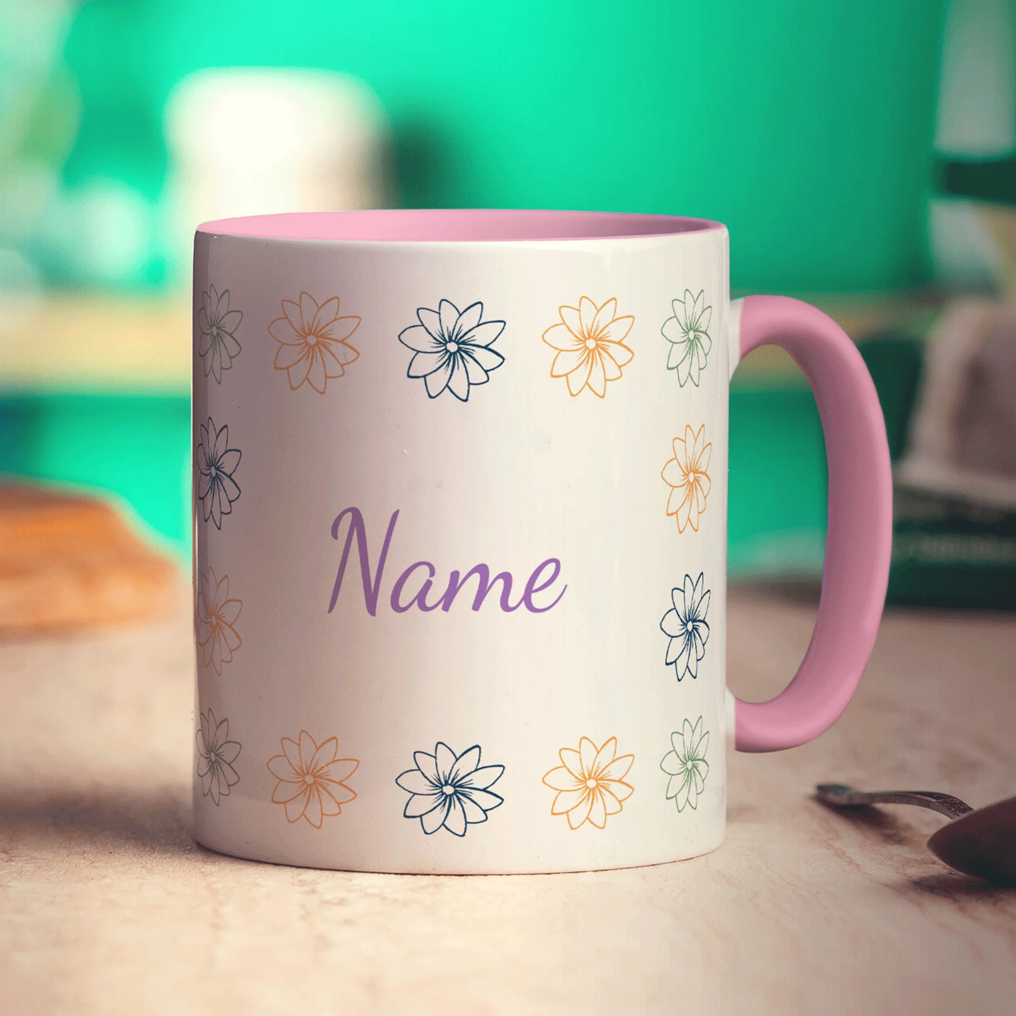 Flower Pattern Name Mug - Image 11