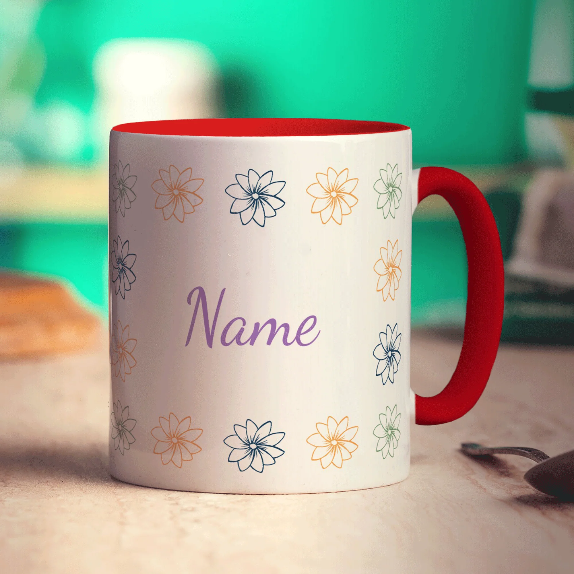 Flower Pattern Name Mug - Image 13