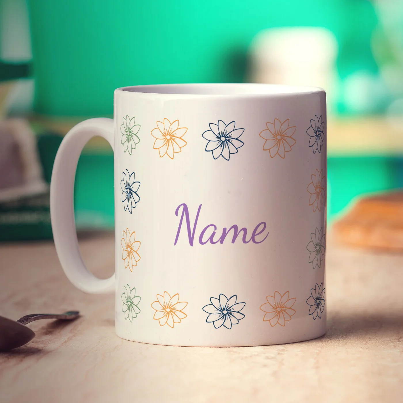 Flower Pattern Name Mug - Image 5