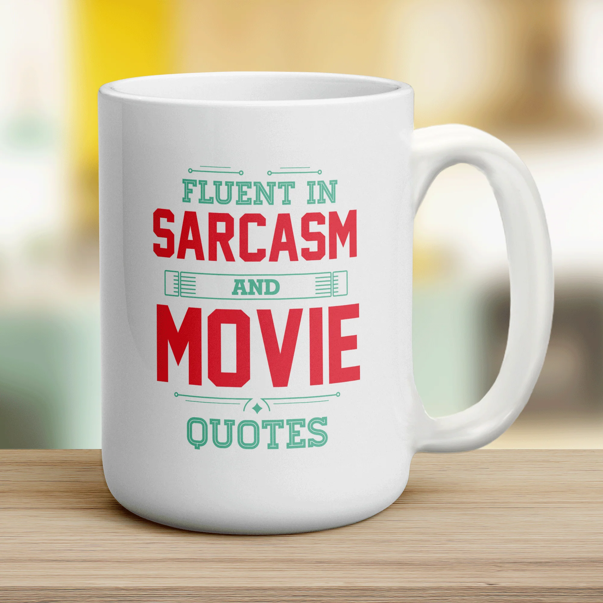 Fluent in Sarcasm and Movie Quotes Mug - Image 12