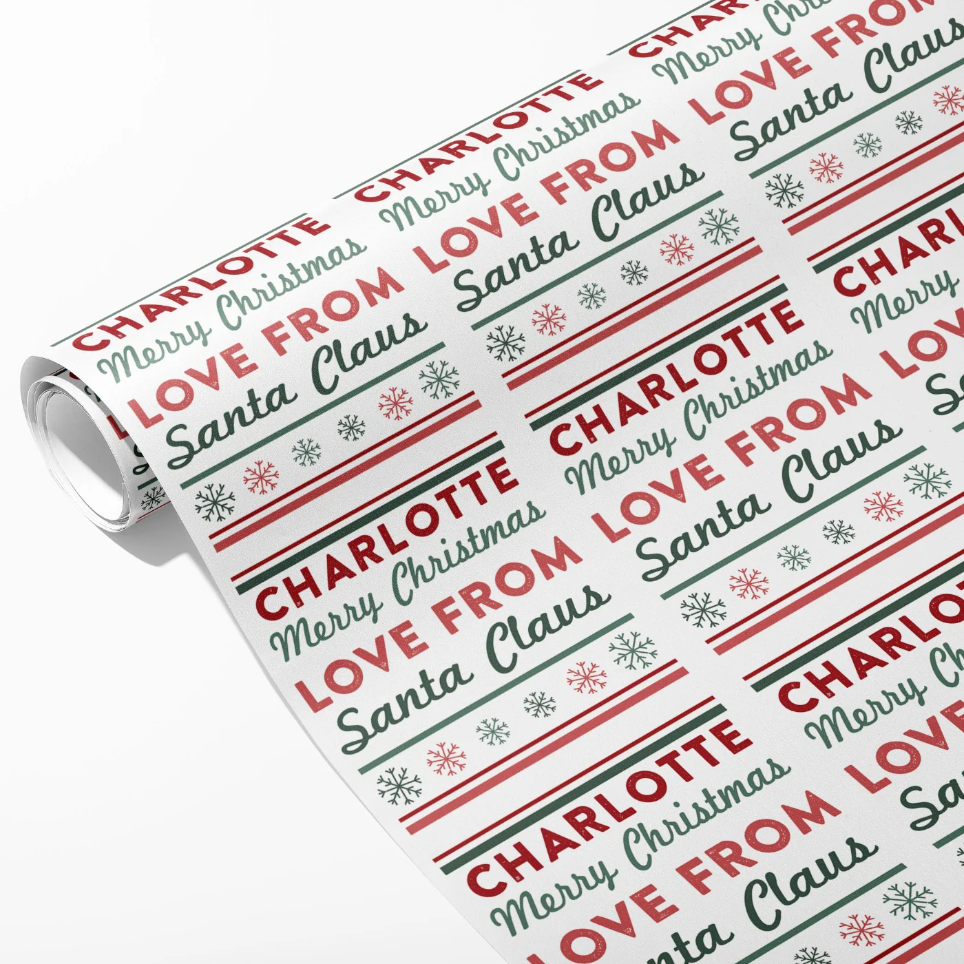 From Santa Pattern Name Wrapping Paper - Image 2