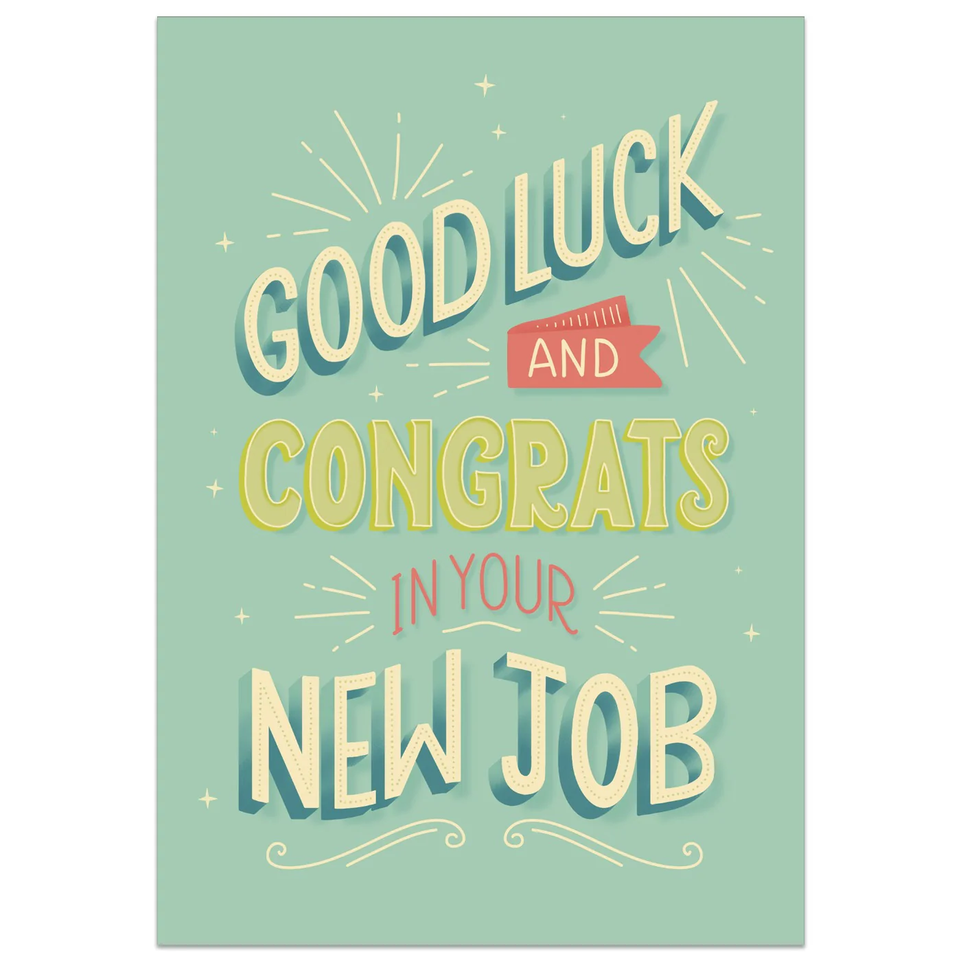 Good Luck and Congratulations on Your New Job Card