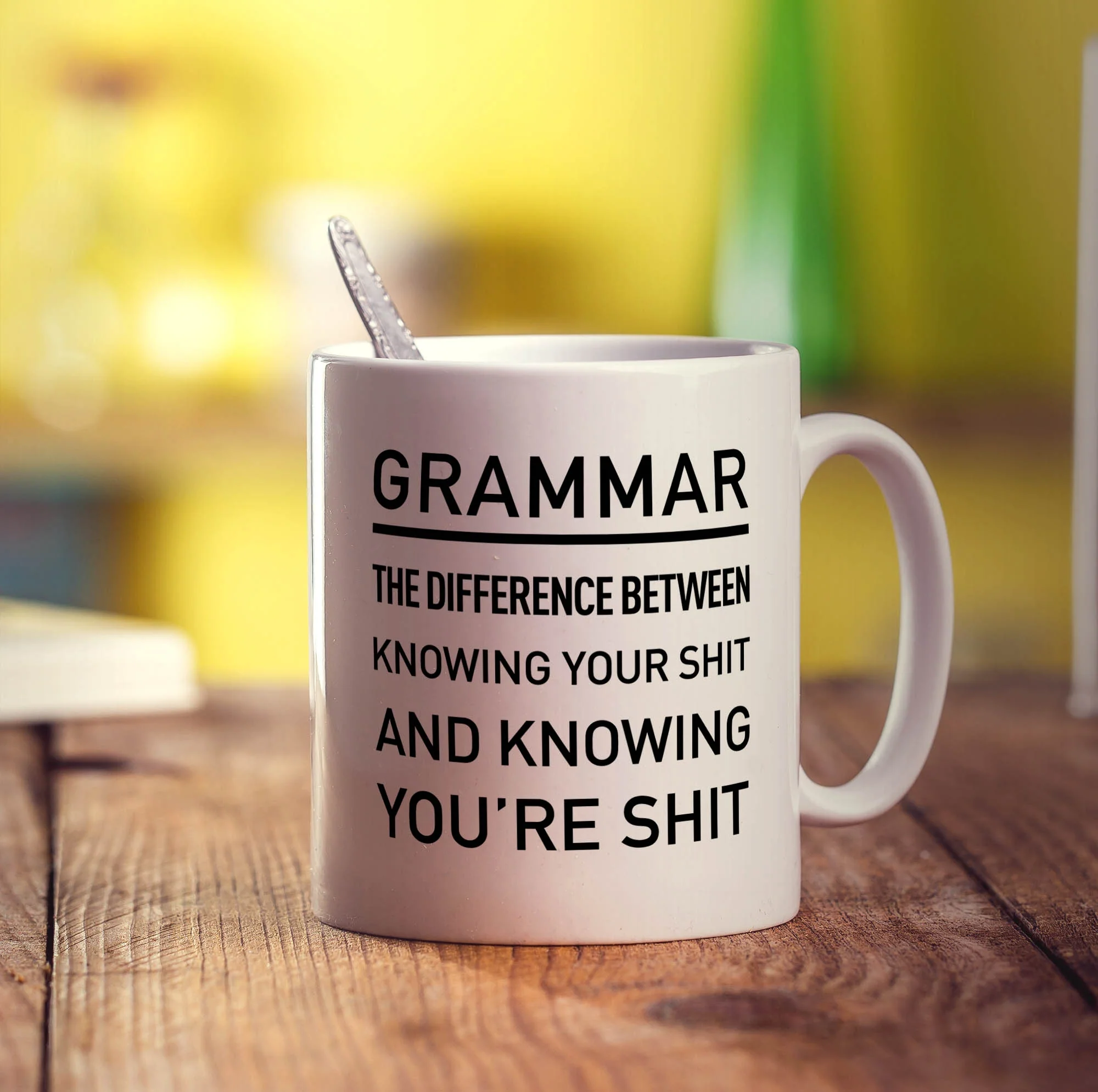 Grammar The Difference Between Knowing Your Shit and Knowing You're Shit Mug - Image 3