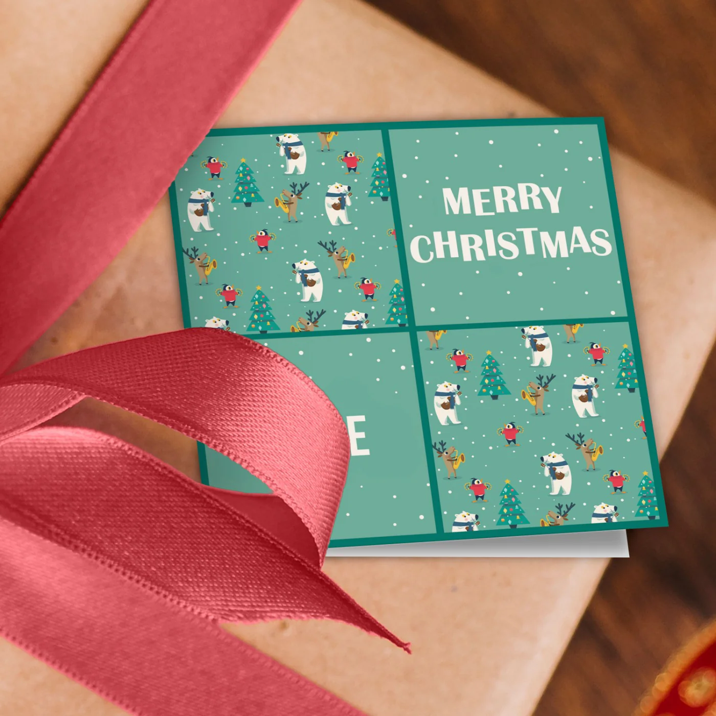 Green Christmas Name Wrapping Paper - Image 2
