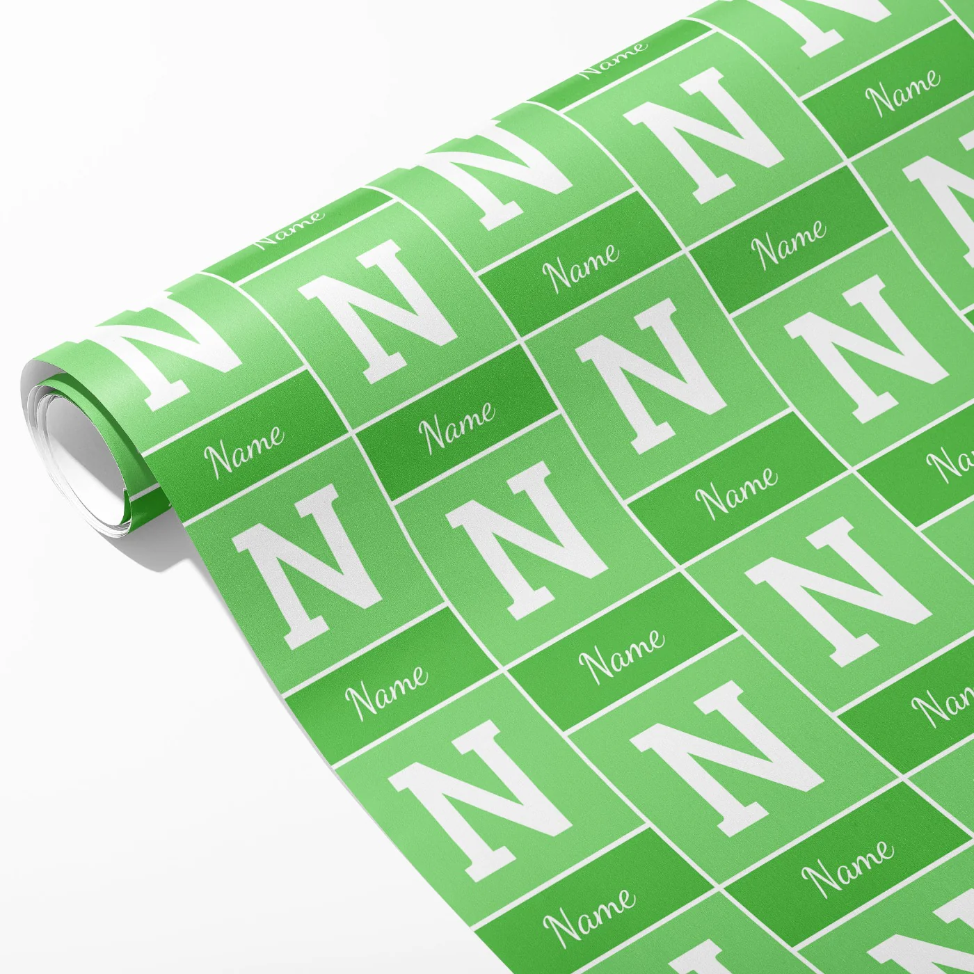 Green Colour Name and Initial Wrapping Paper - Image 2