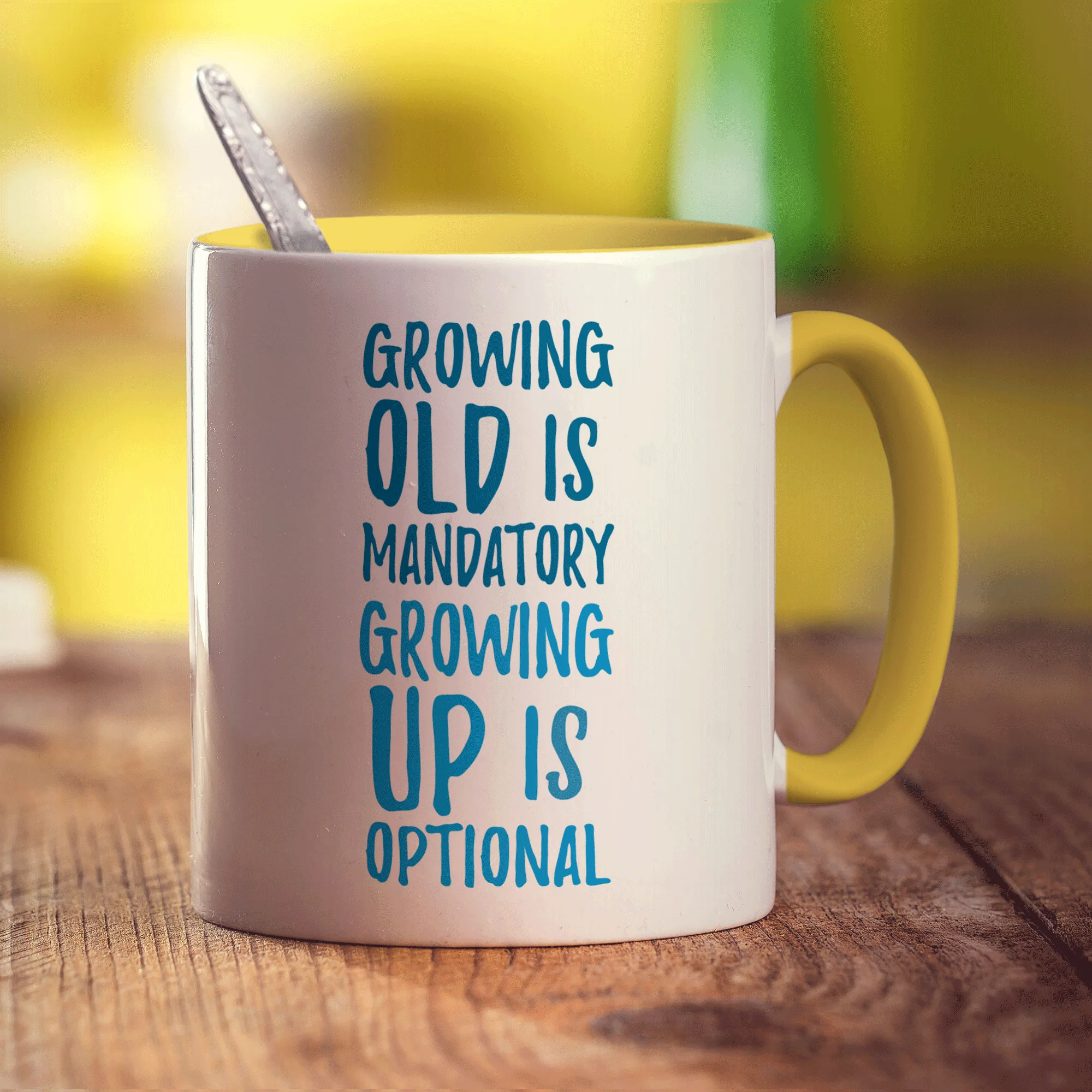 Growing Old is Mandatory Growing Up Is Optional Mug - Image 5
