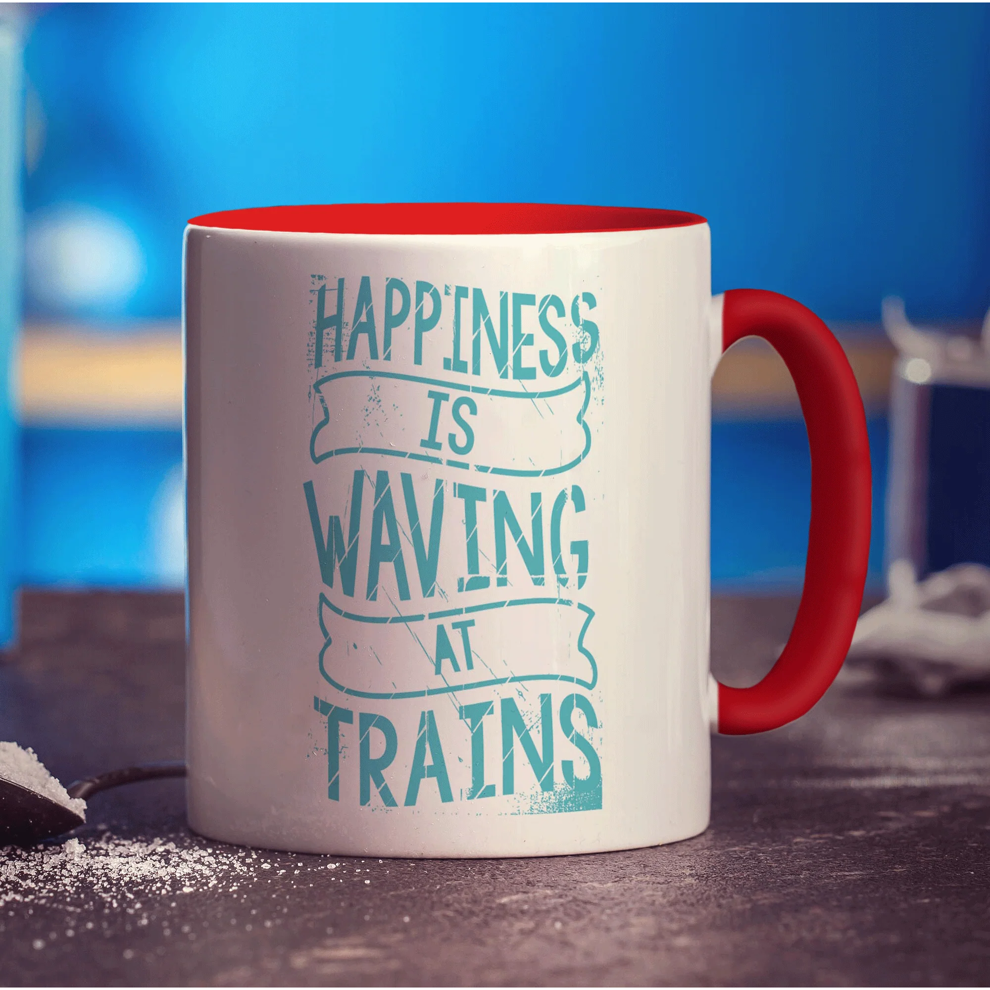 Happiness is Waving At Trains Mug - Image 11