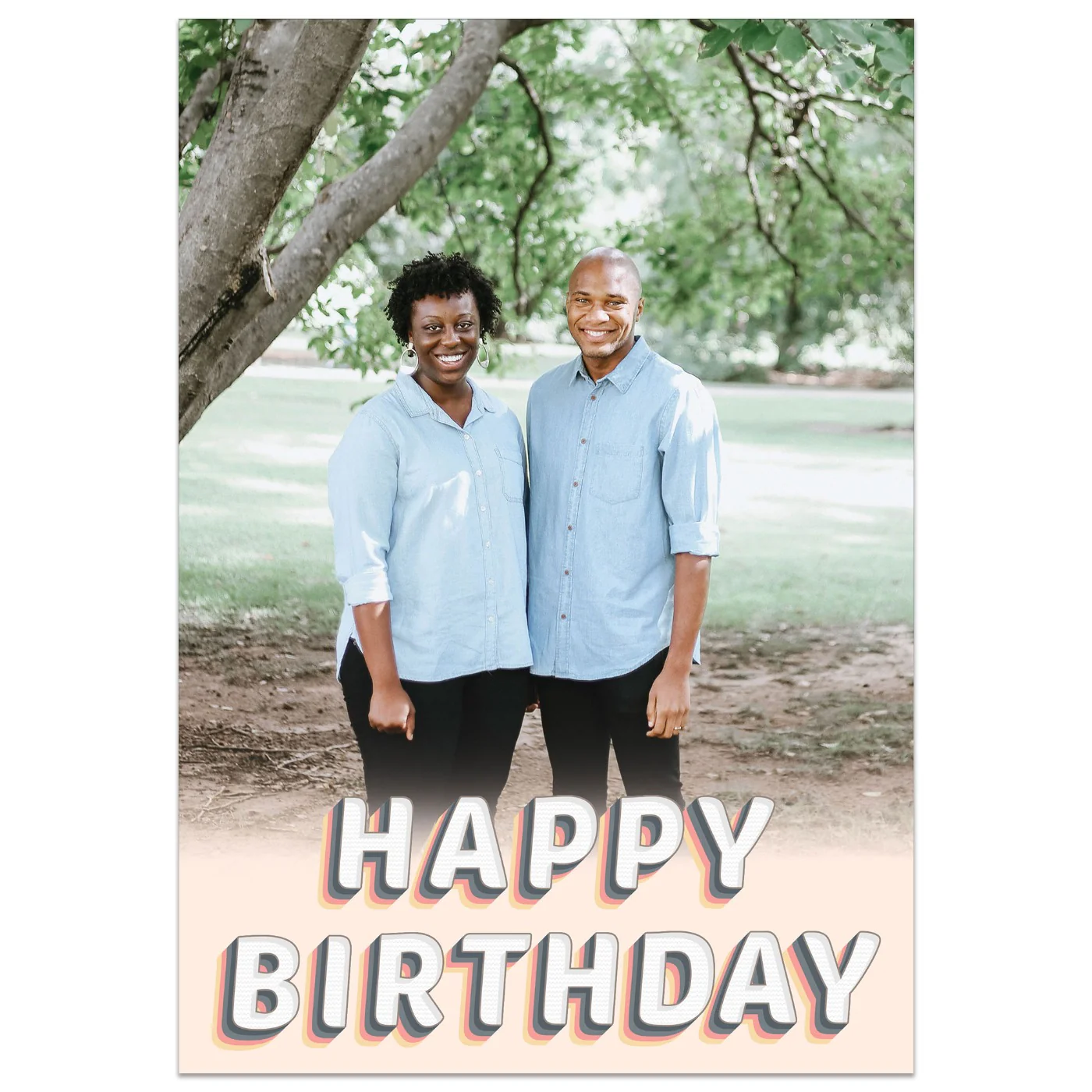 Happy Birthday Gradient Full Photo Card