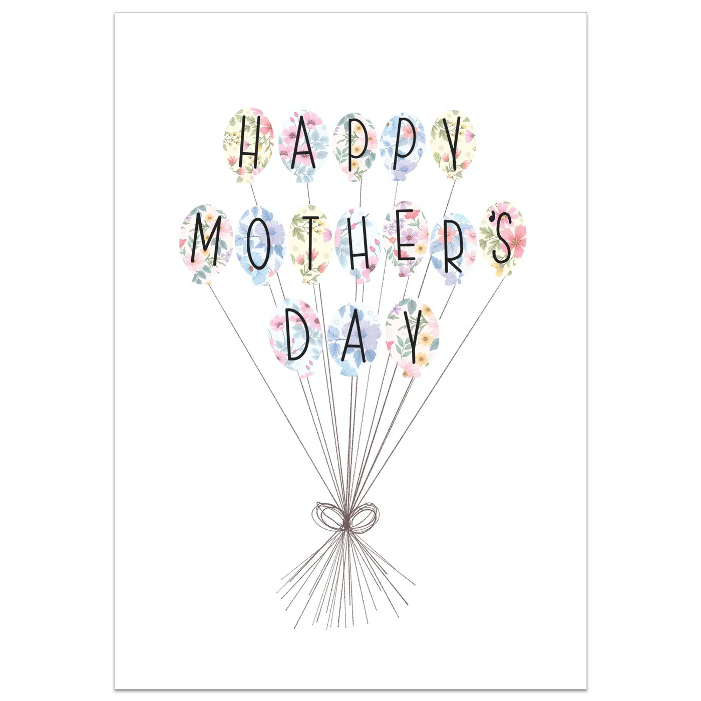Happy Mother's Day Flower Balloons Card