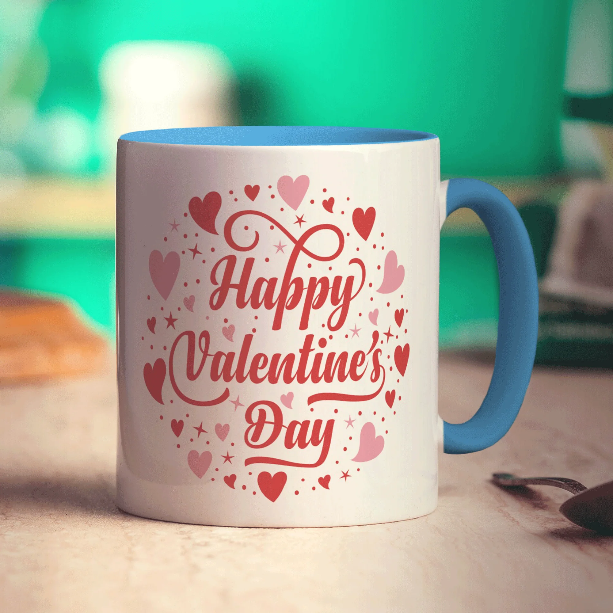 Happy Valentine's Day Circle Photo Mug - Image 8