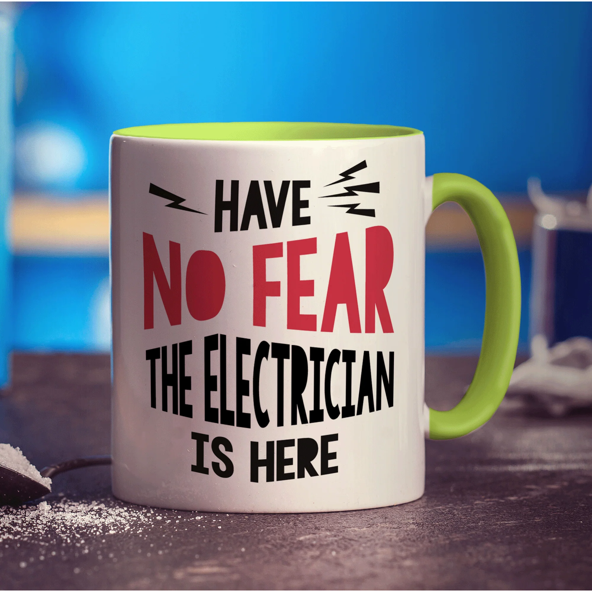 Have No Fear The Electrician is Here Mug - Image 7