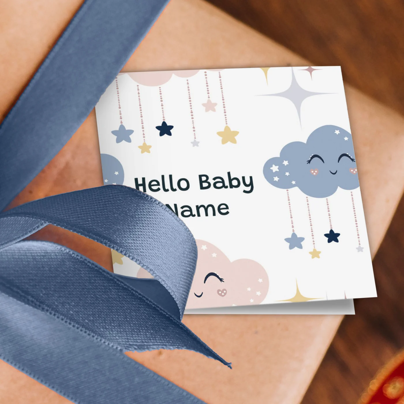 Hello Baby Name Cloud Wrapping Paper - Image 2
