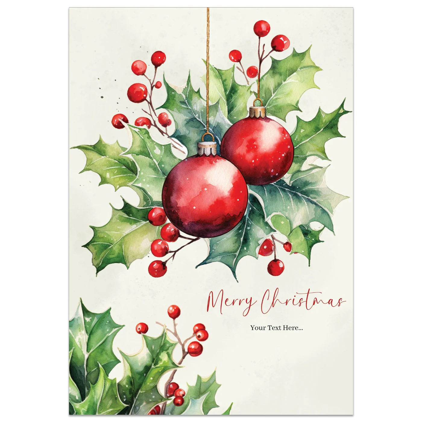 Holly and Berries Christmas Card