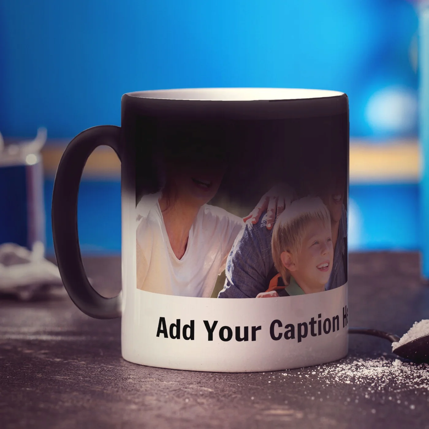 Magic Heat Sensitive Panoramic Photo Mug with Caption - Image 4
