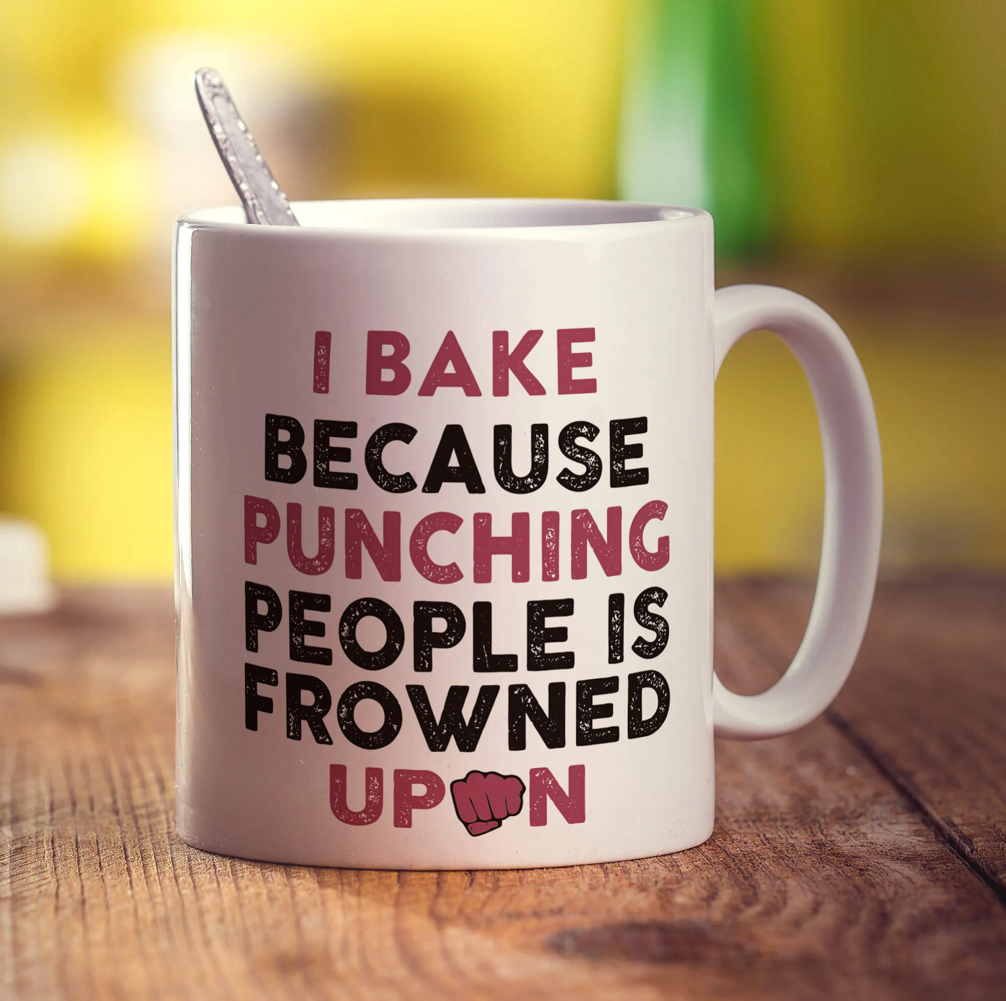 I Bake Because Punching People is Frowned Upon Mug - Image 3