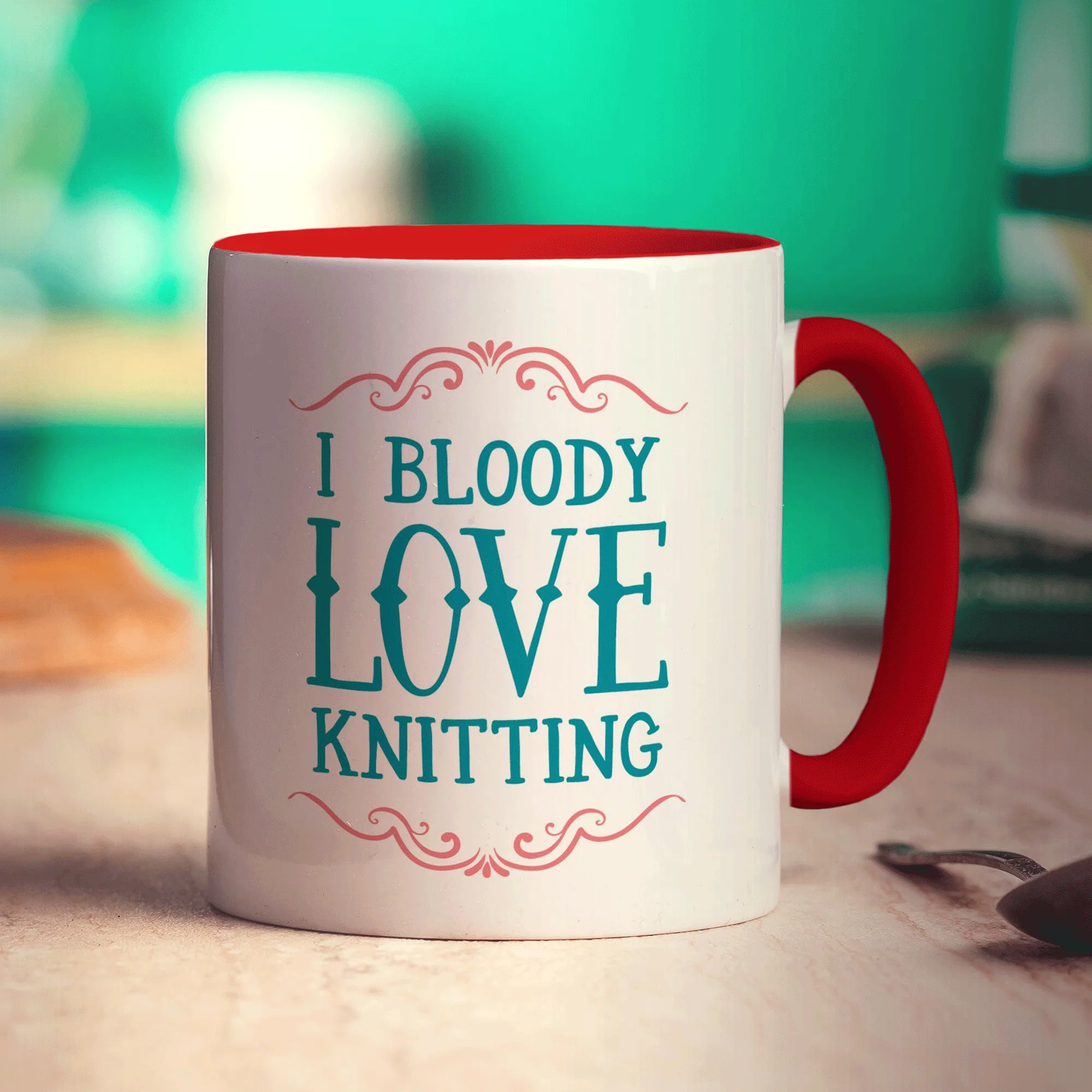 I Bloody Love Knitting Mug - Image 11