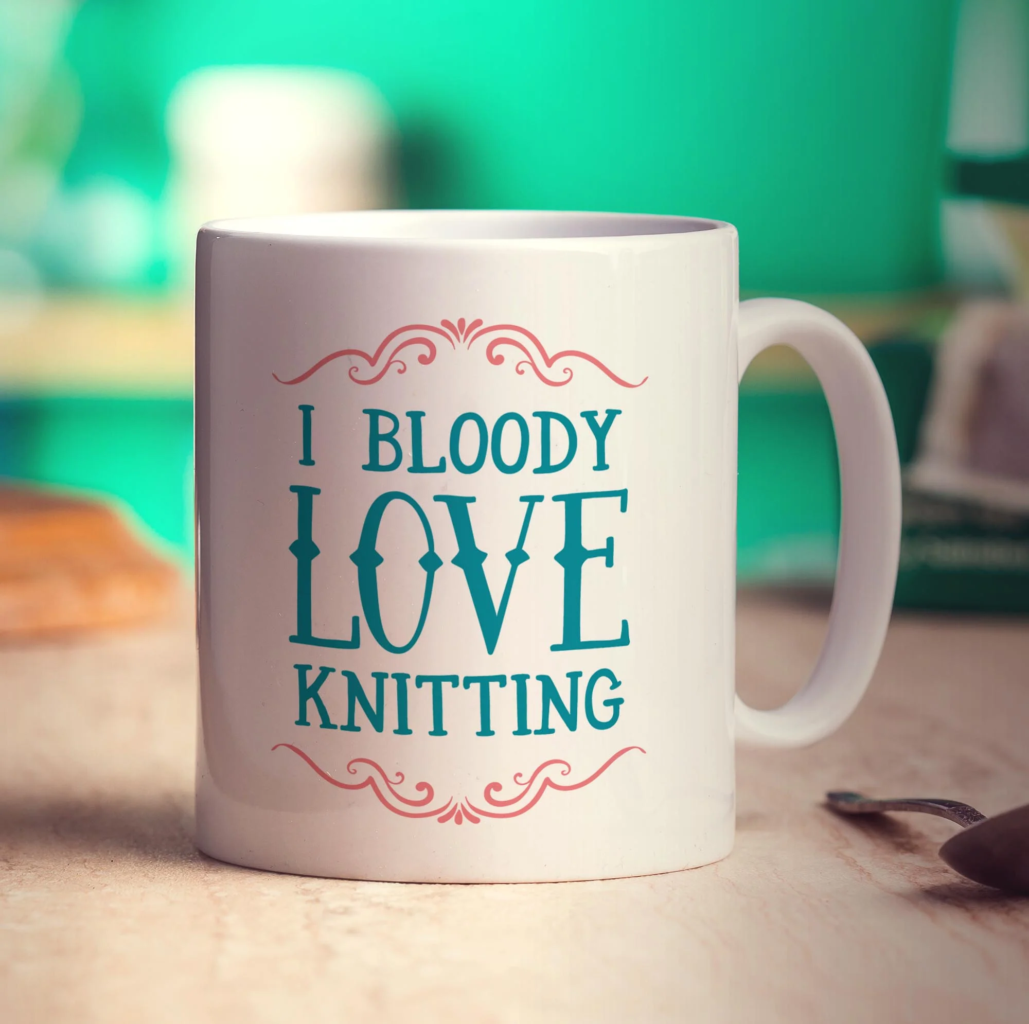I Bloody Love Knitting Mug - Image 3