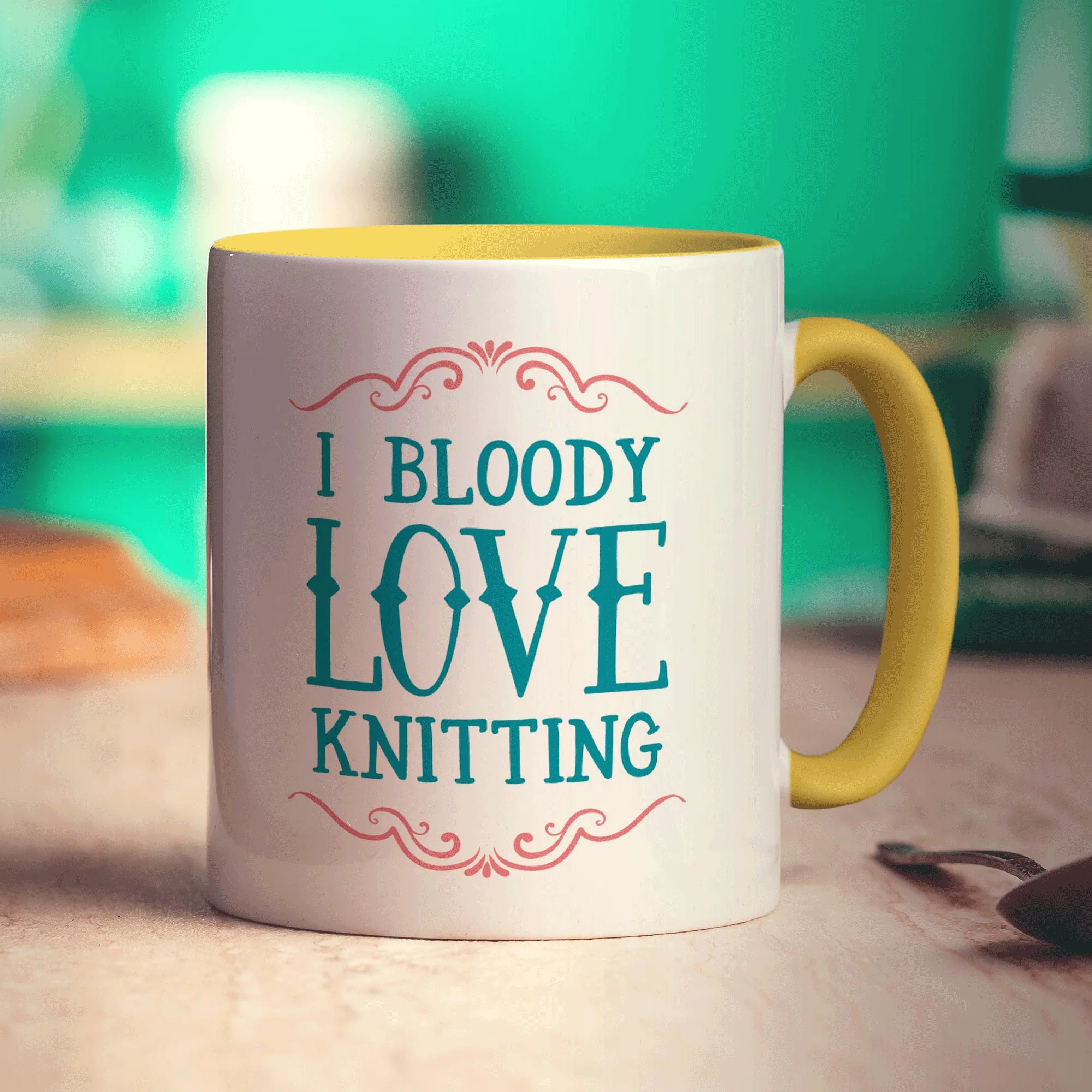 I Bloody Love Knitting Mug - Image 5