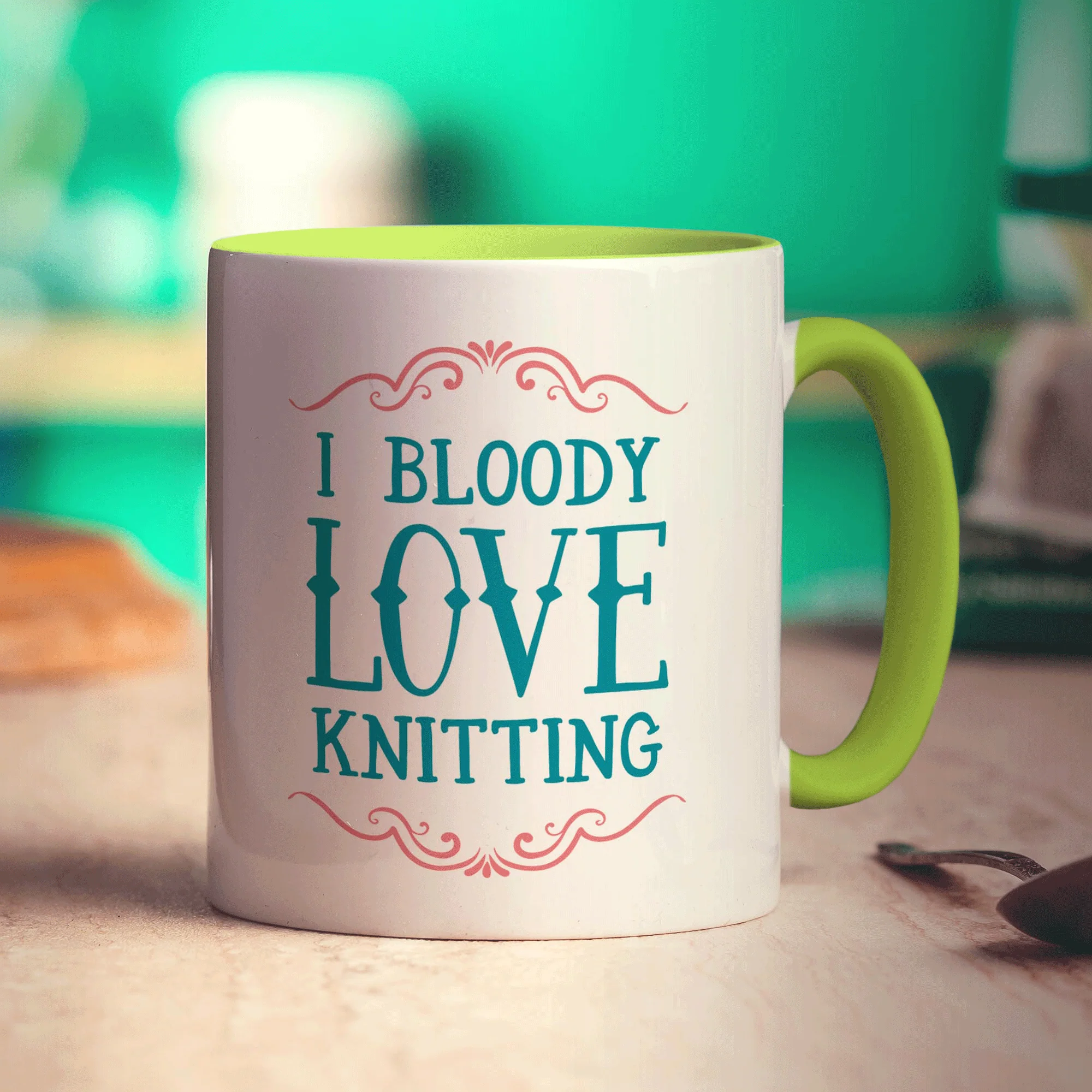 I Bloody Love Knitting Mug - Image 7
