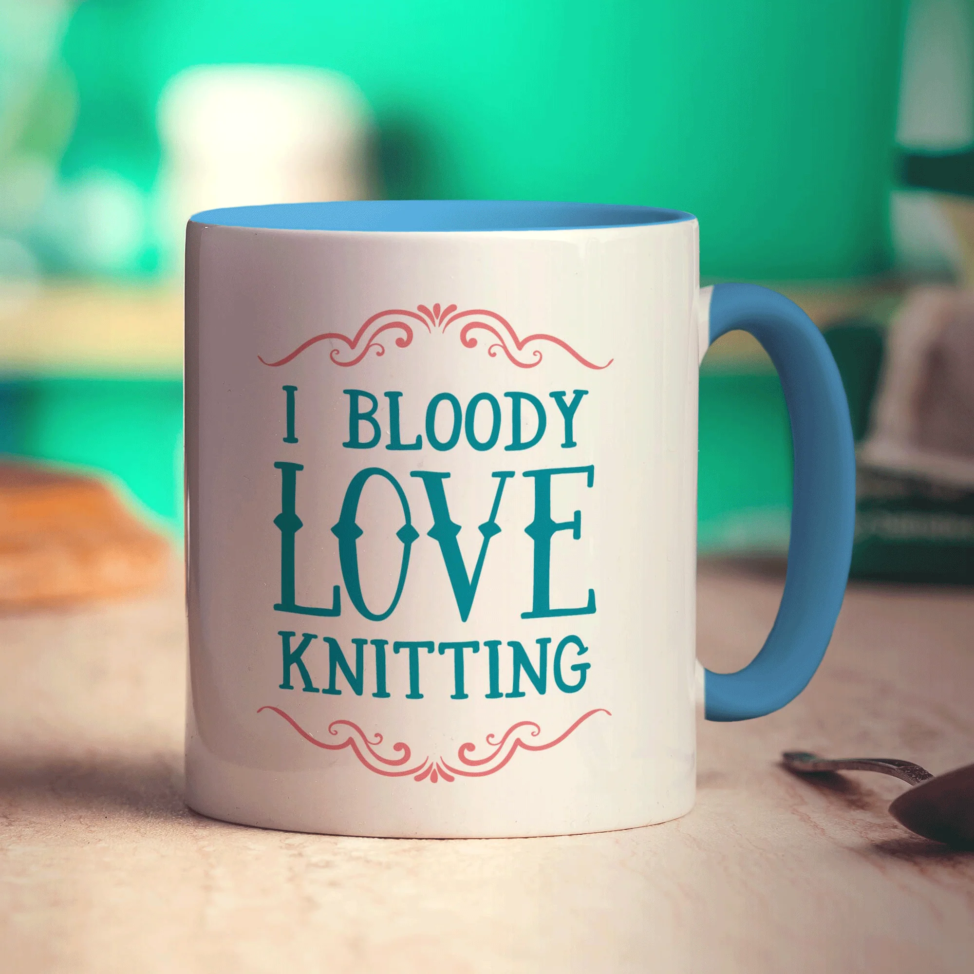 I Bloody Love Knitting Mug - Image 8