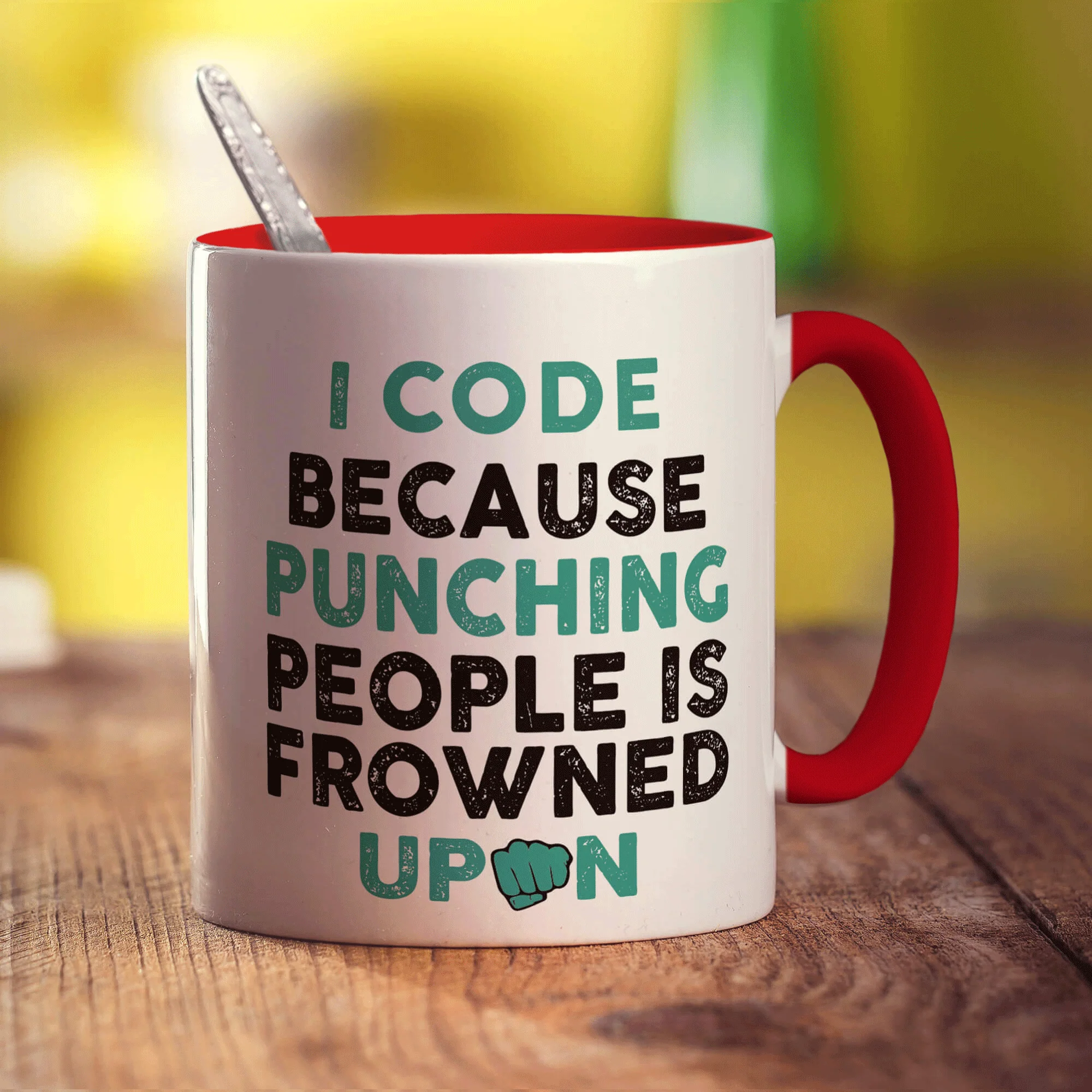 I Code Because Punching People is Frowned Upon Mug - Image 11