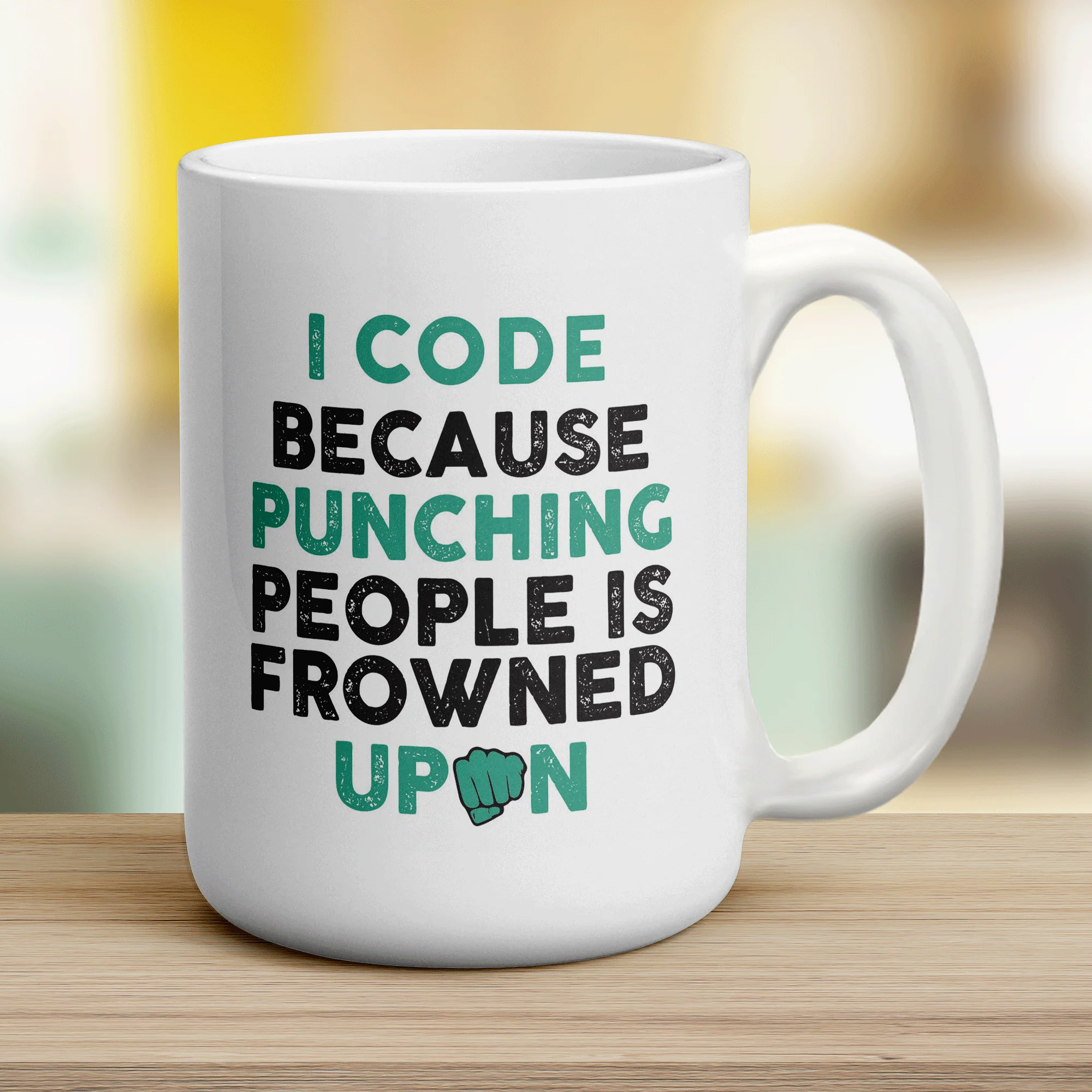 I Code Because Punching People is Frowned Upon Mug - Image 12