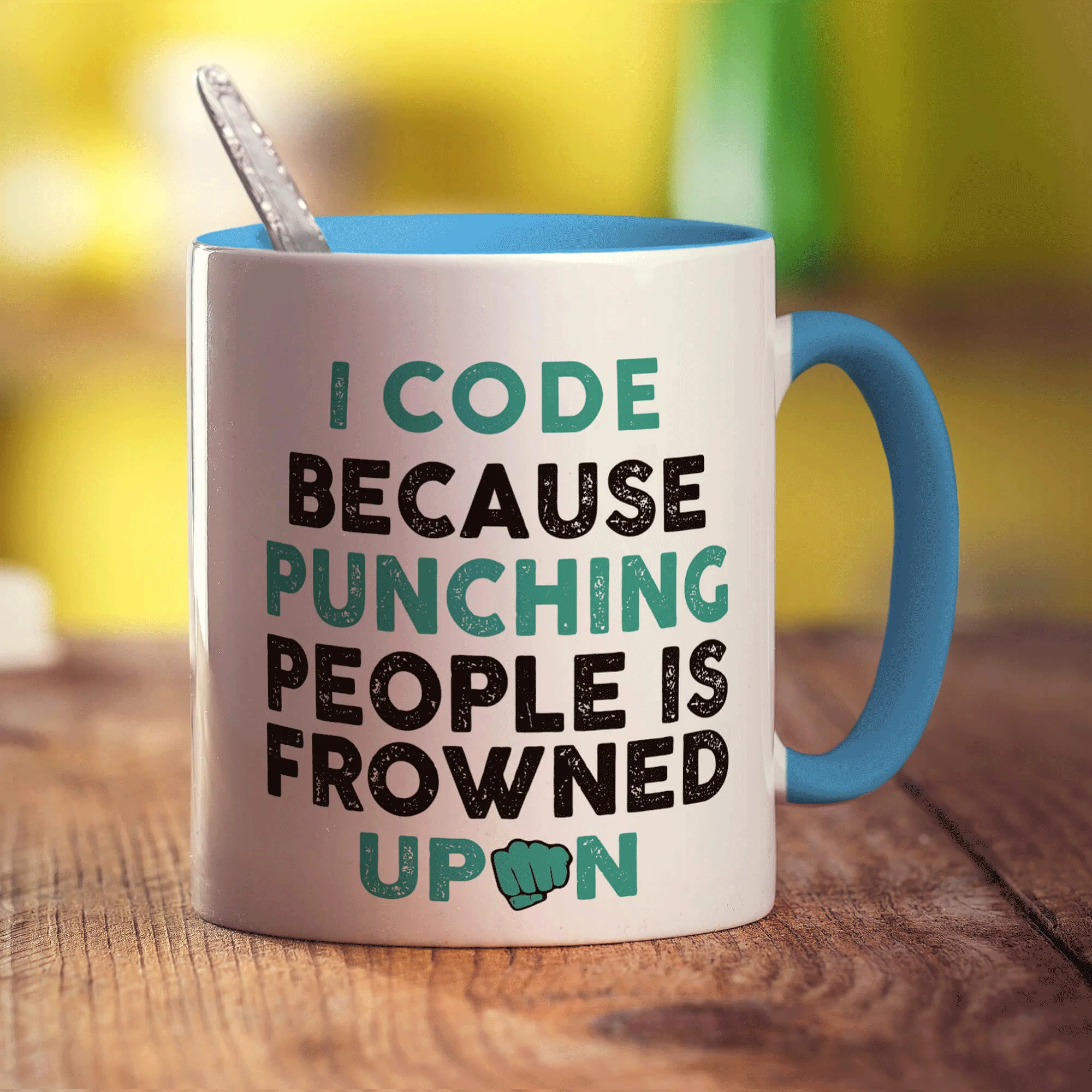 I Code Because Punching People is Frowned Upon Mug - Image 8