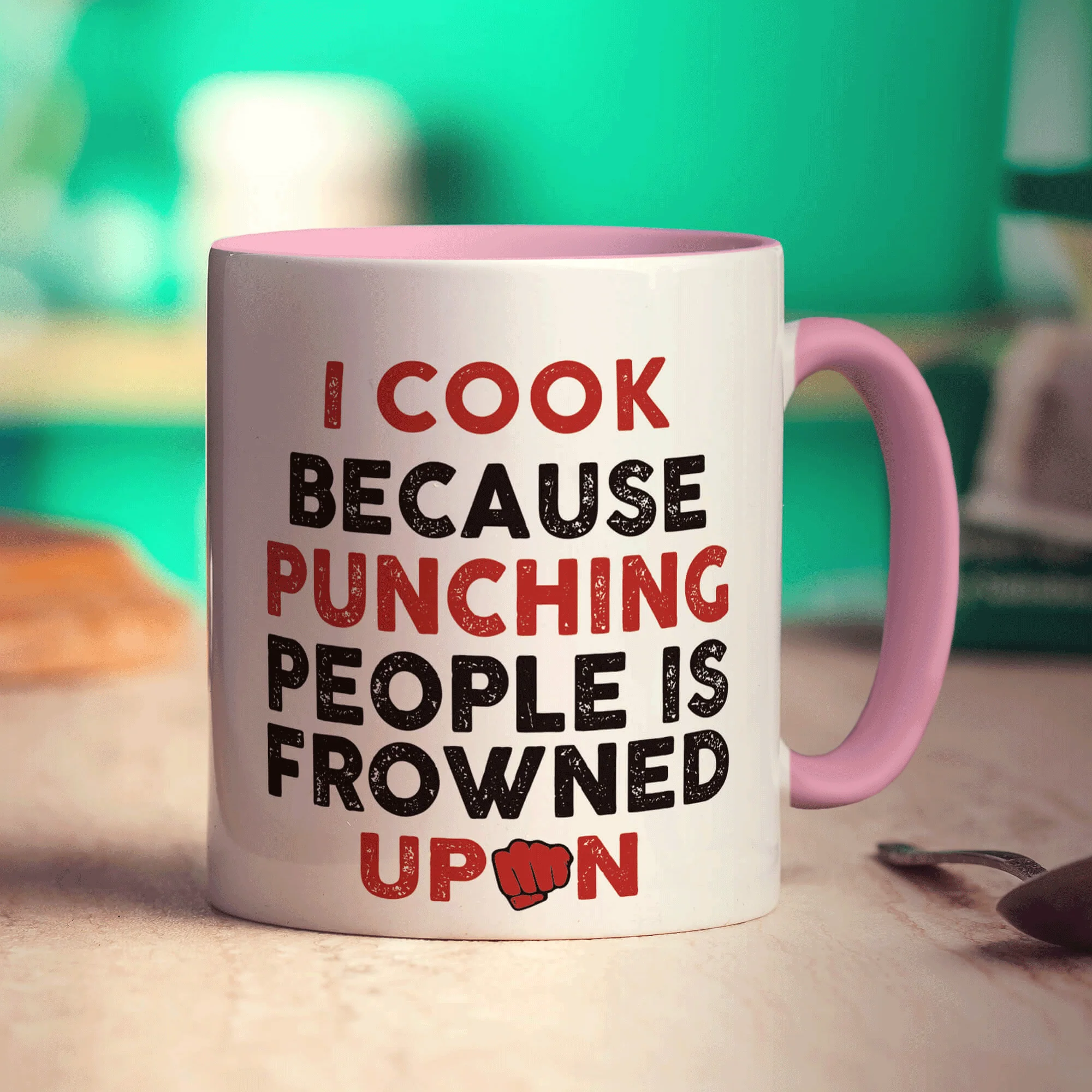 I Cook Because Punching People is Frowned Upon Mug - Image 9