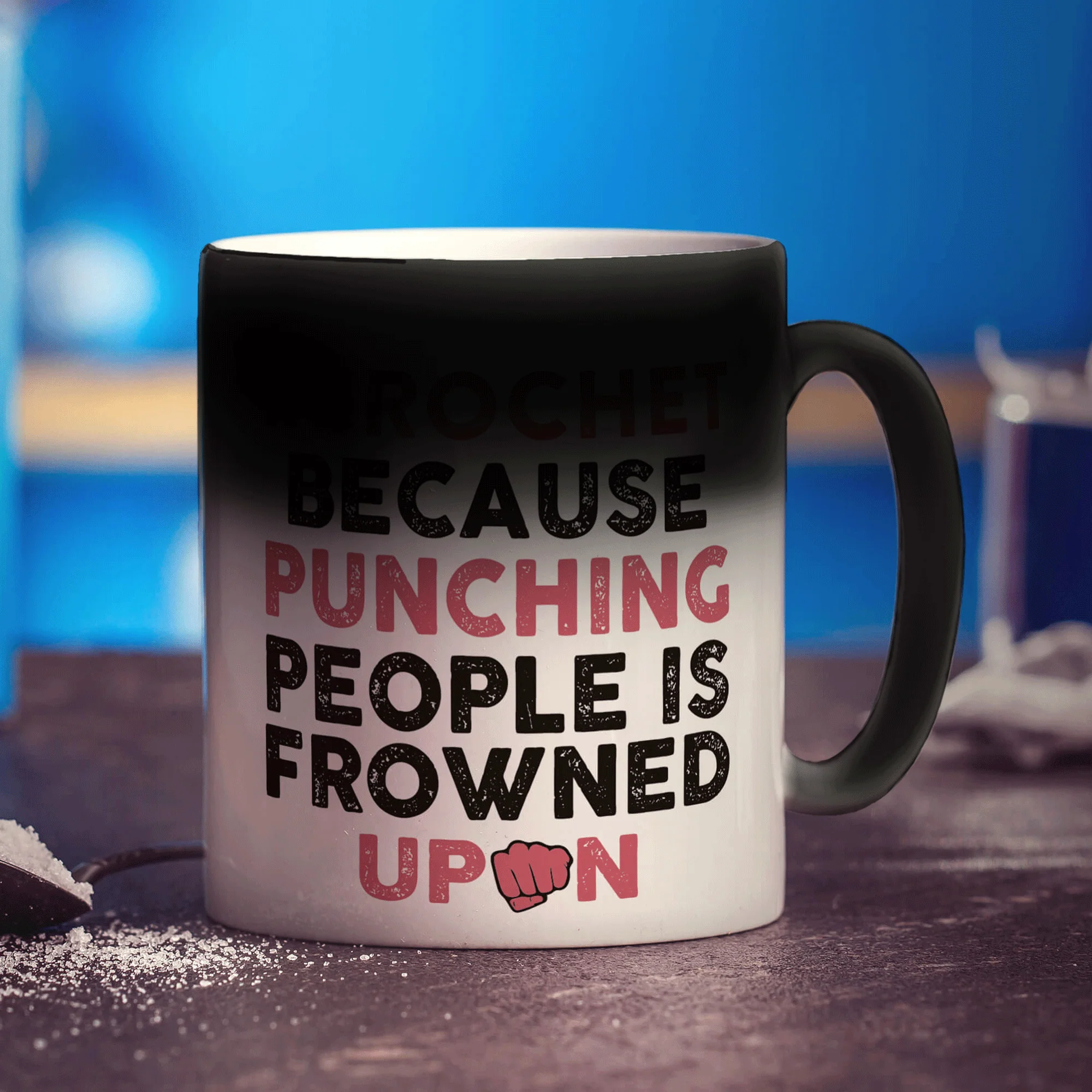 I Crochet Because Punching People is Frowned Upon Mug - Image 6