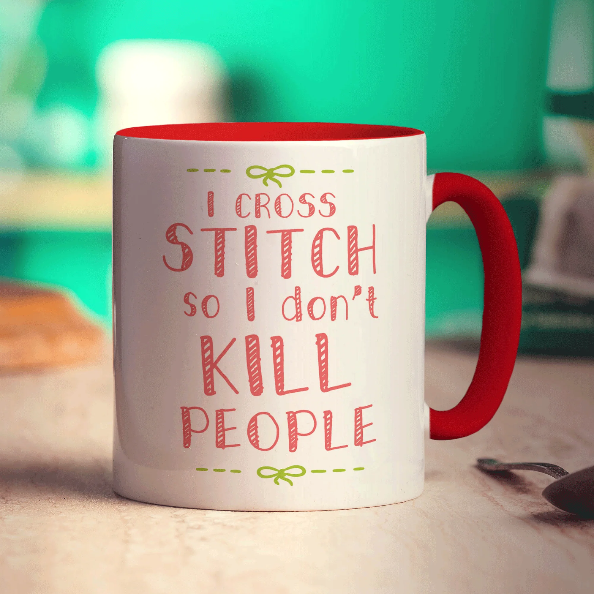 I Cross Stitch So I Don't Kill People Mug - Image 11