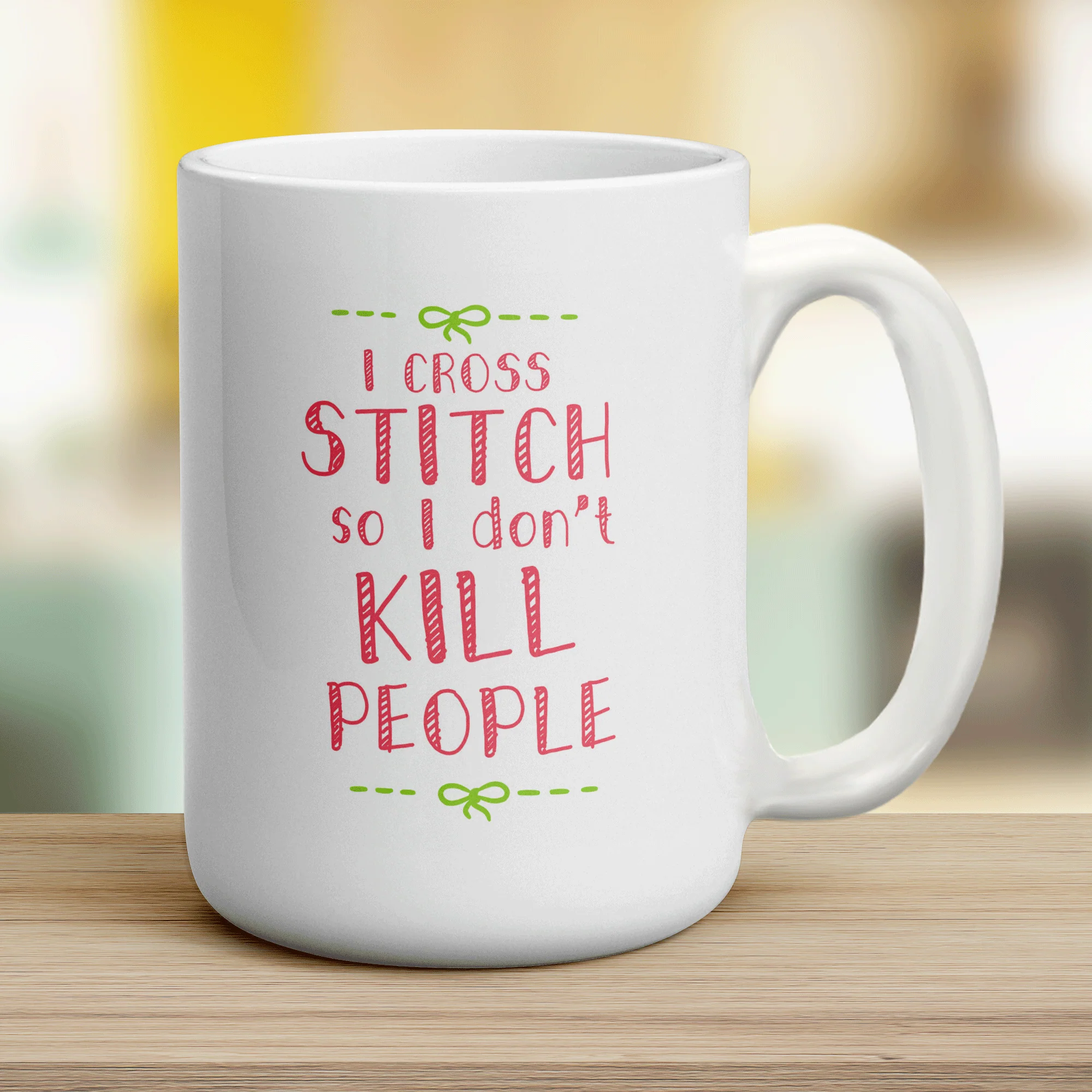 I Cross Stitch So I Don't Kill People Mug - Image 12