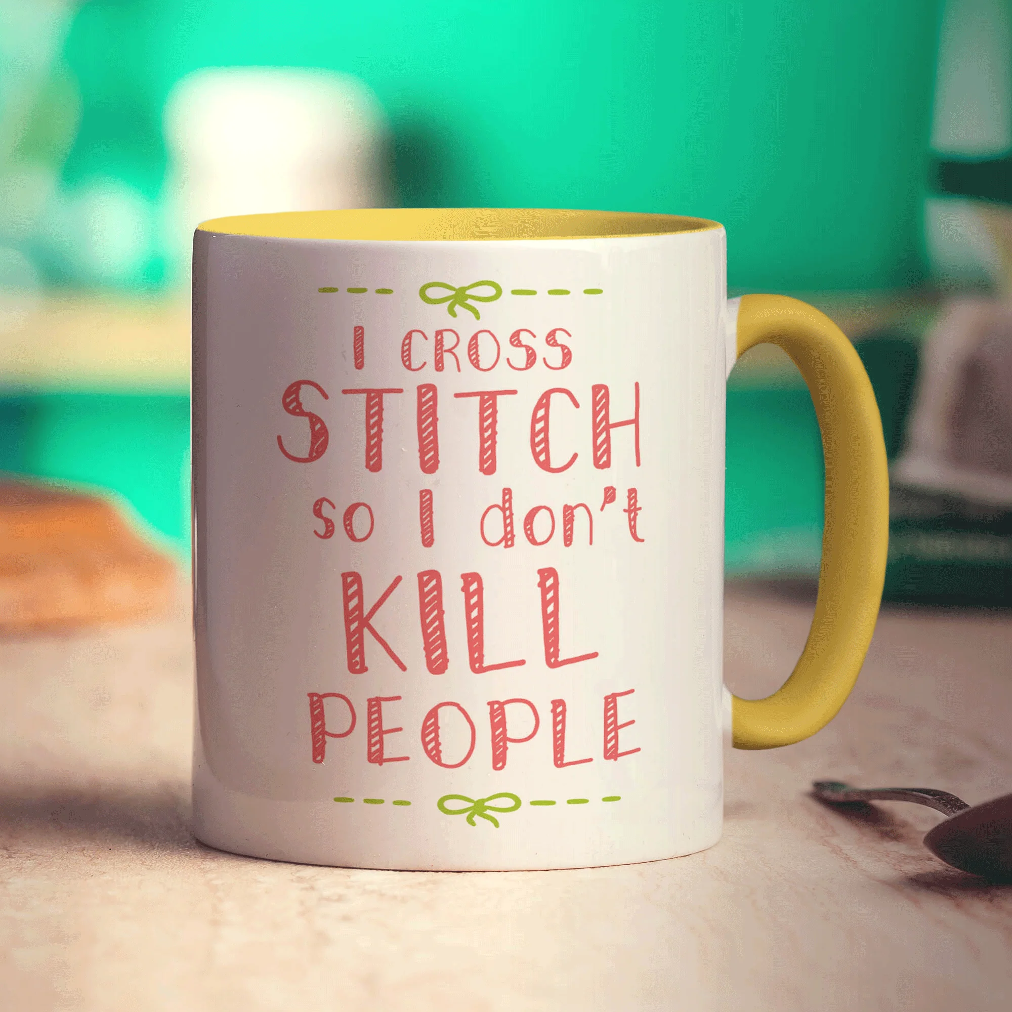 I Cross Stitch So I Don't Kill People Mug - Image 5