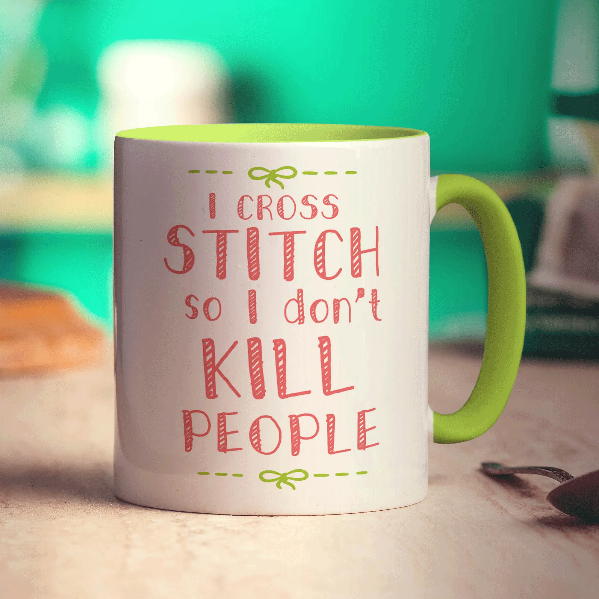 I Cross Stitch So I Don't Kill People Mug - Image 7