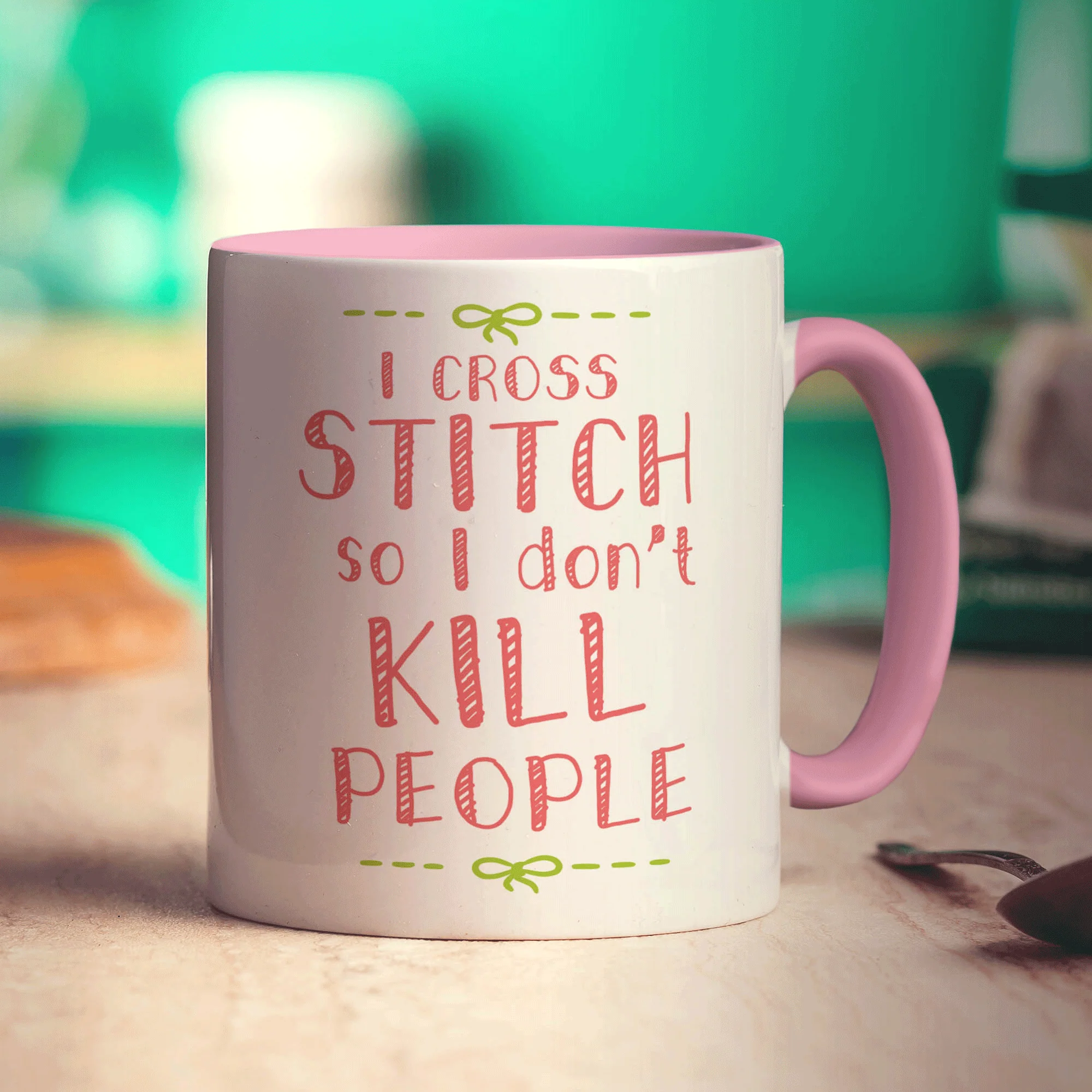 I Cross Stitch So I Don't Kill People Mug - Image 9