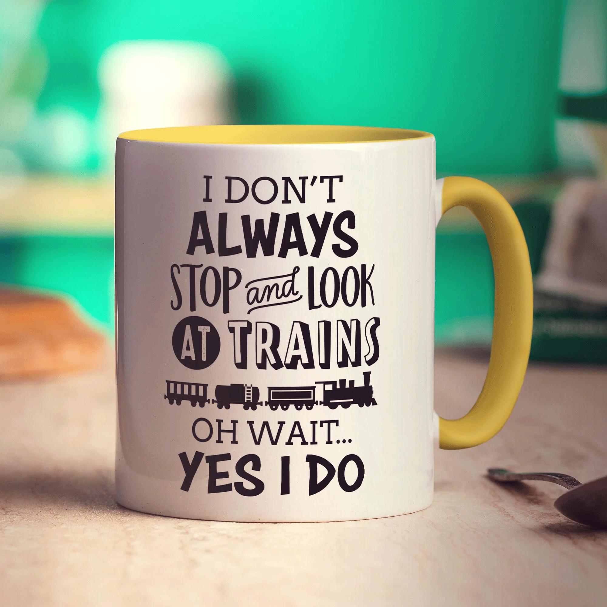 I Don't Always Stop and Look at Trains... Oh Wait Yes I Do Mug - Image 7