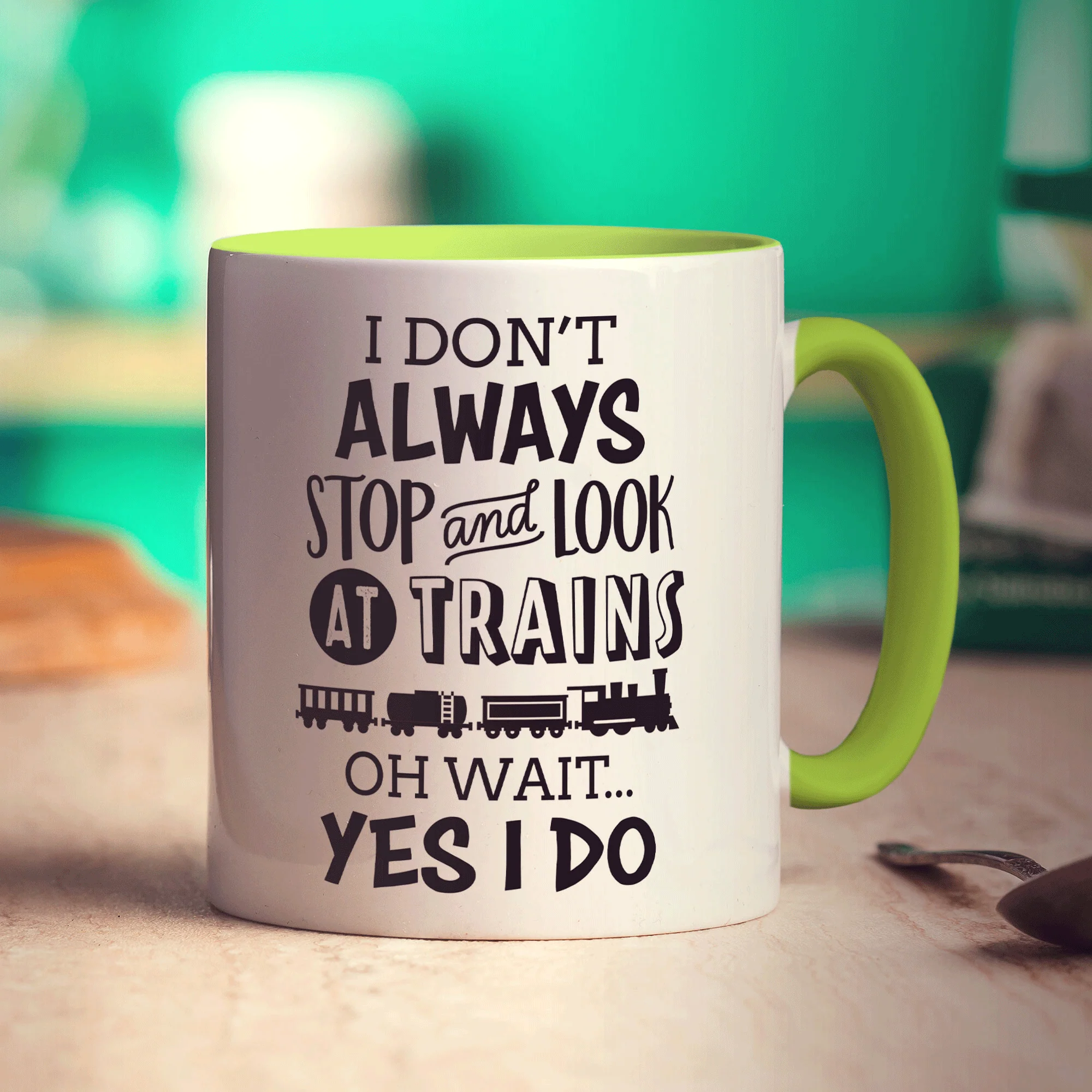 I Don't Always Stop and Look at Trains... Oh Wait Yes I Do Mug - Image 9