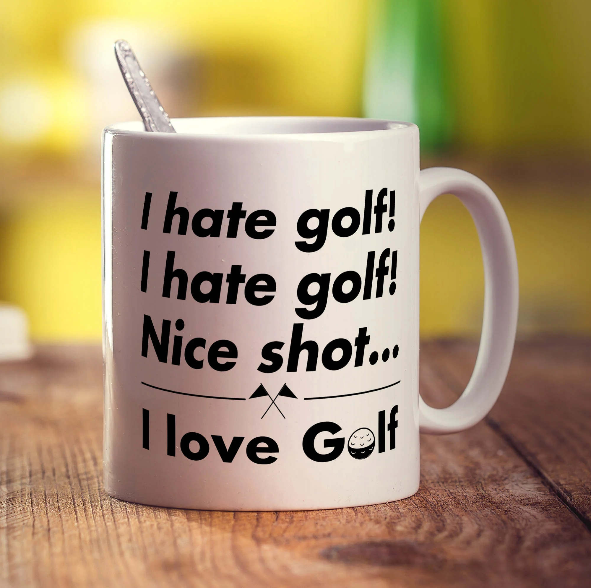 I Hate Golf, I Hate Golf! Nice Shot... I Love Golf Mug - Image 3