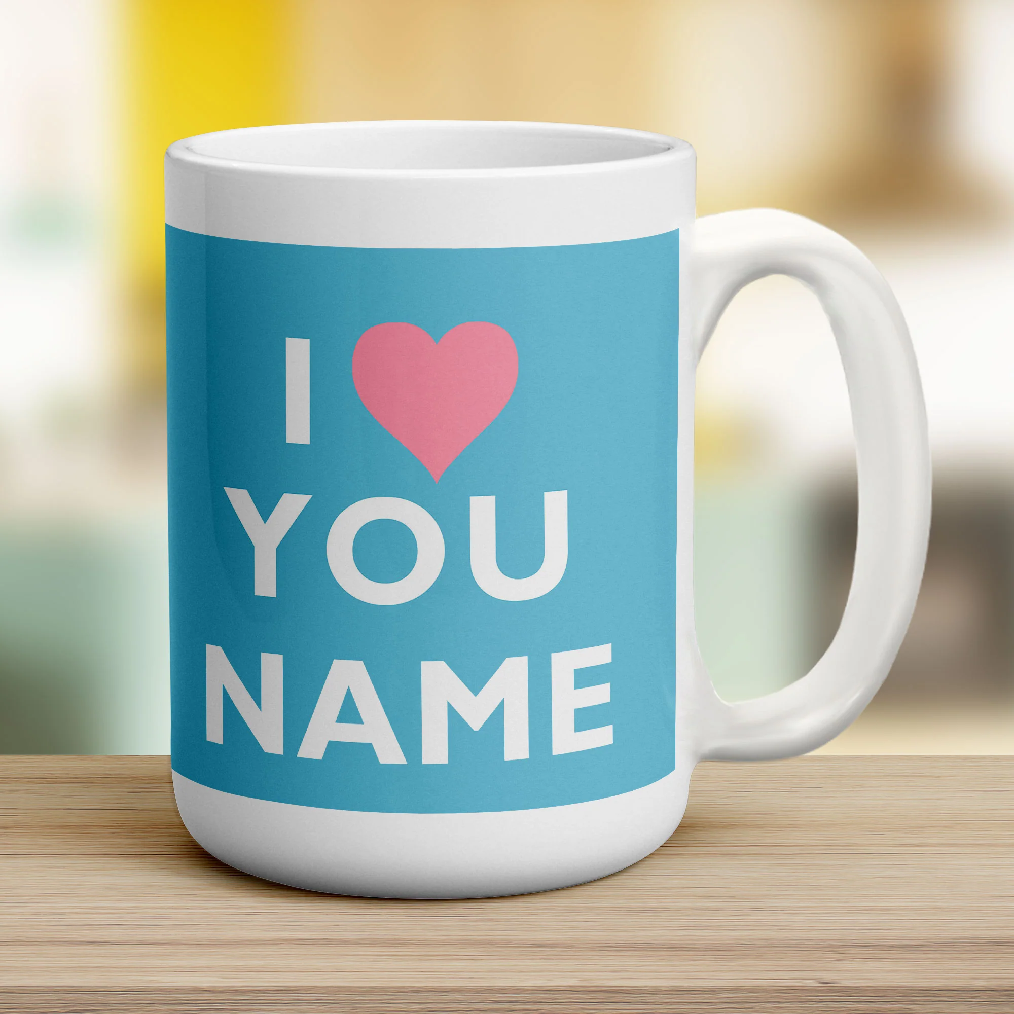 I Heart You - Blue Name Mug - Image 11