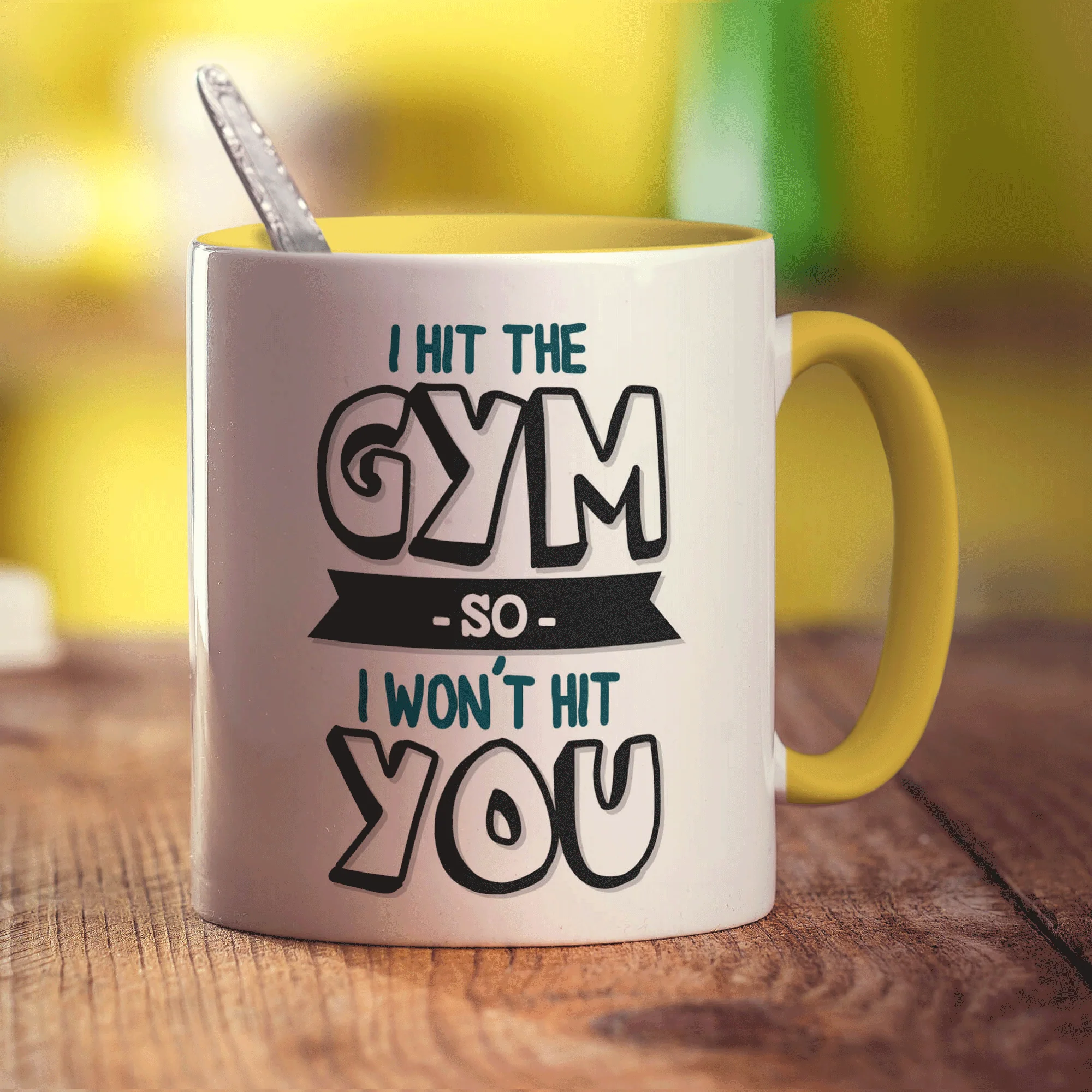 I Hit The Gym So I Won't Hit You Mug - Image 5