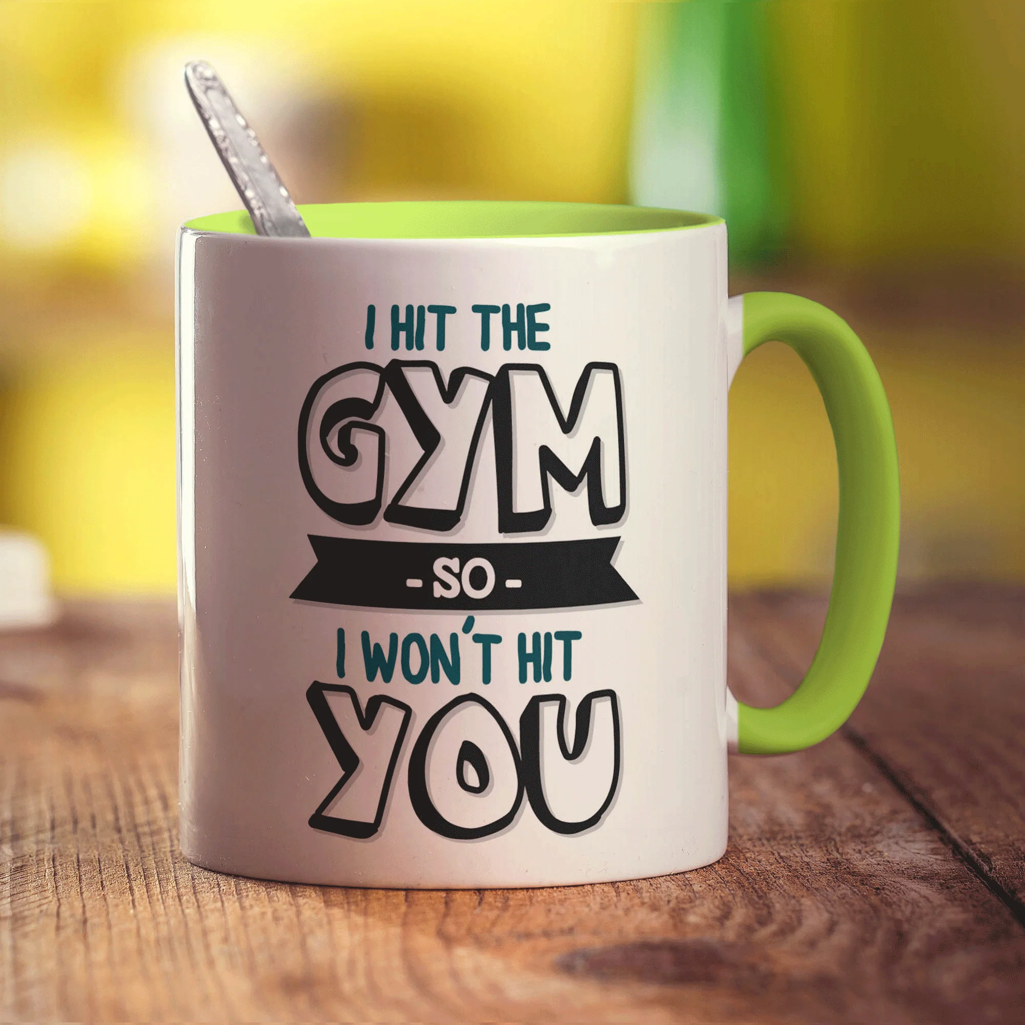 I Hit The Gym So I Won't Hit You Mug - Image 7