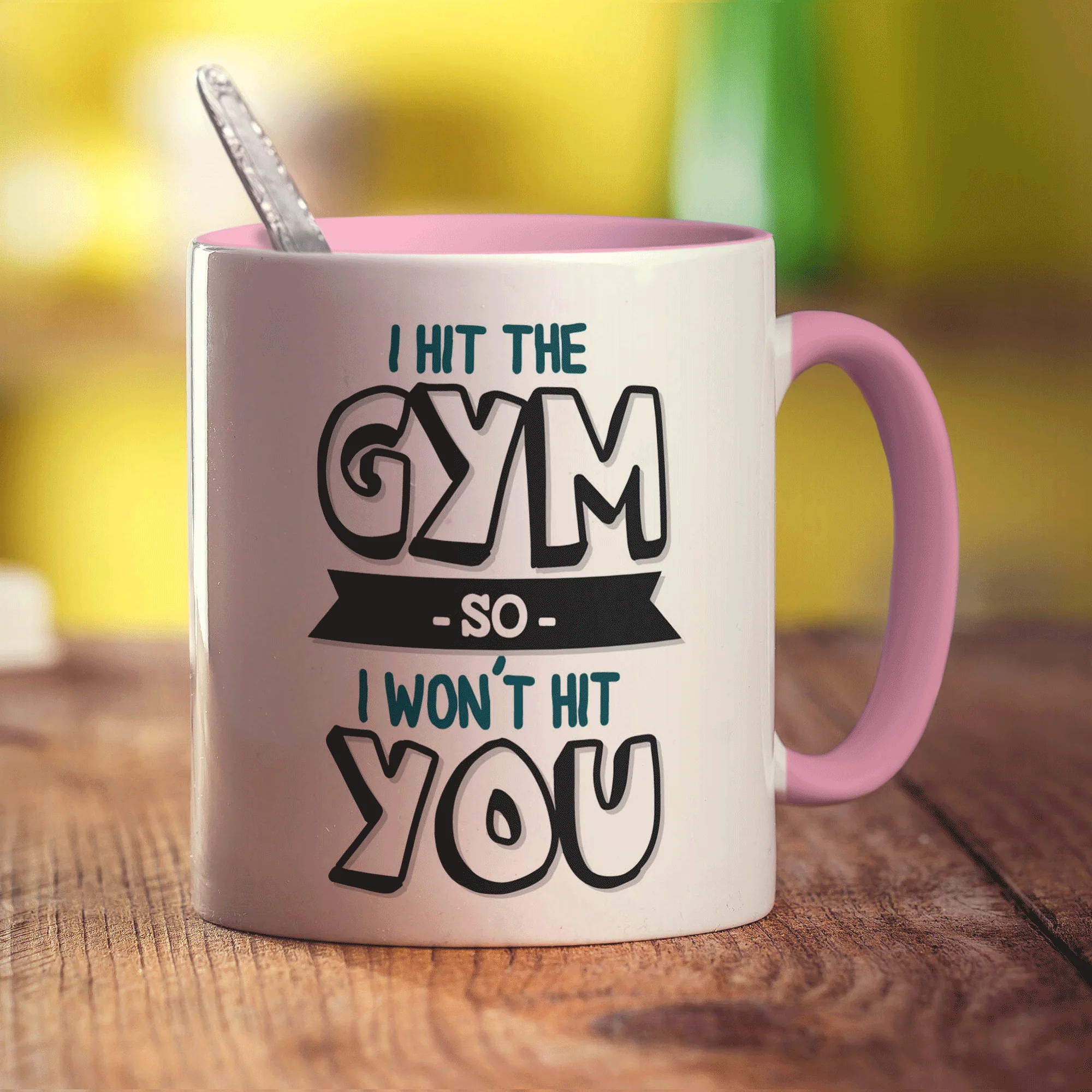 I Hit The Gym So I Won't Hit You Mug - Image 9