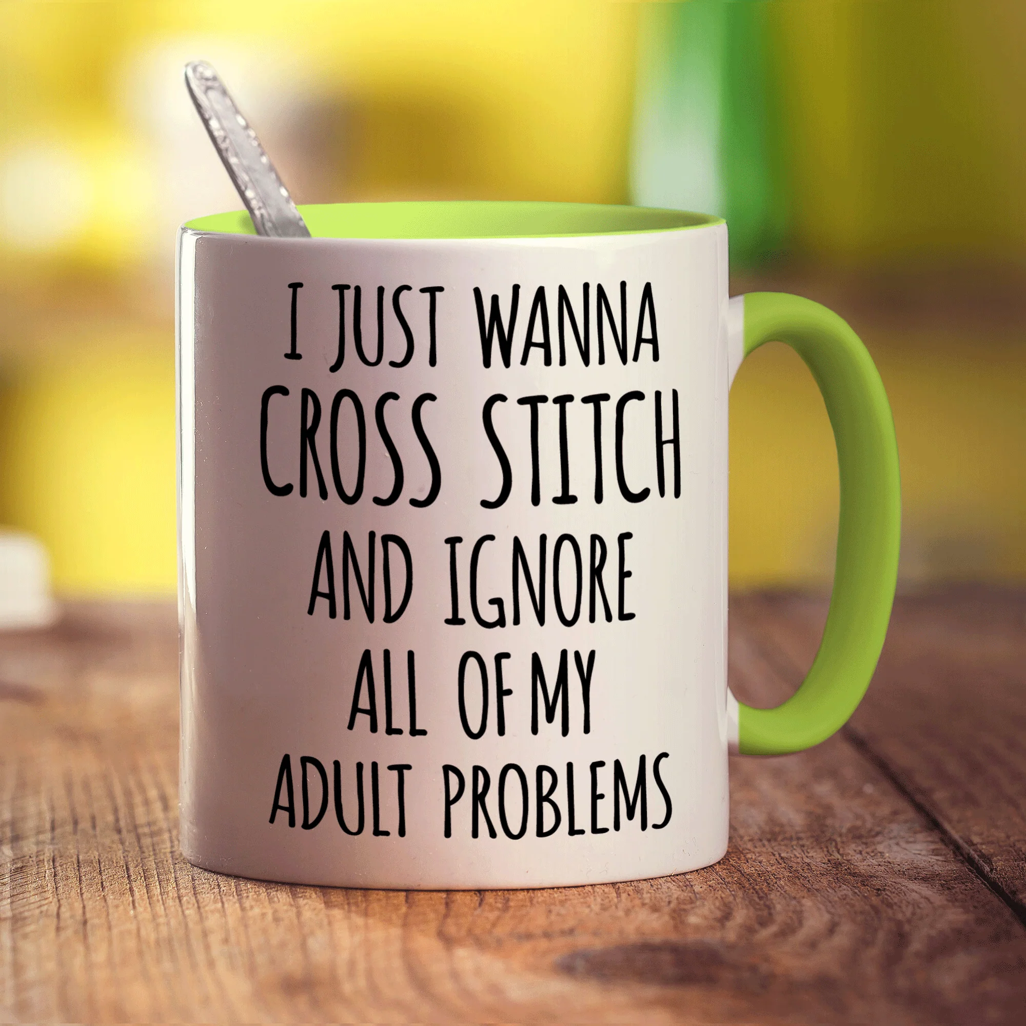 I Just Wanna Cross Stitch and Ignore All of My Adult Problems Mug - Image 7