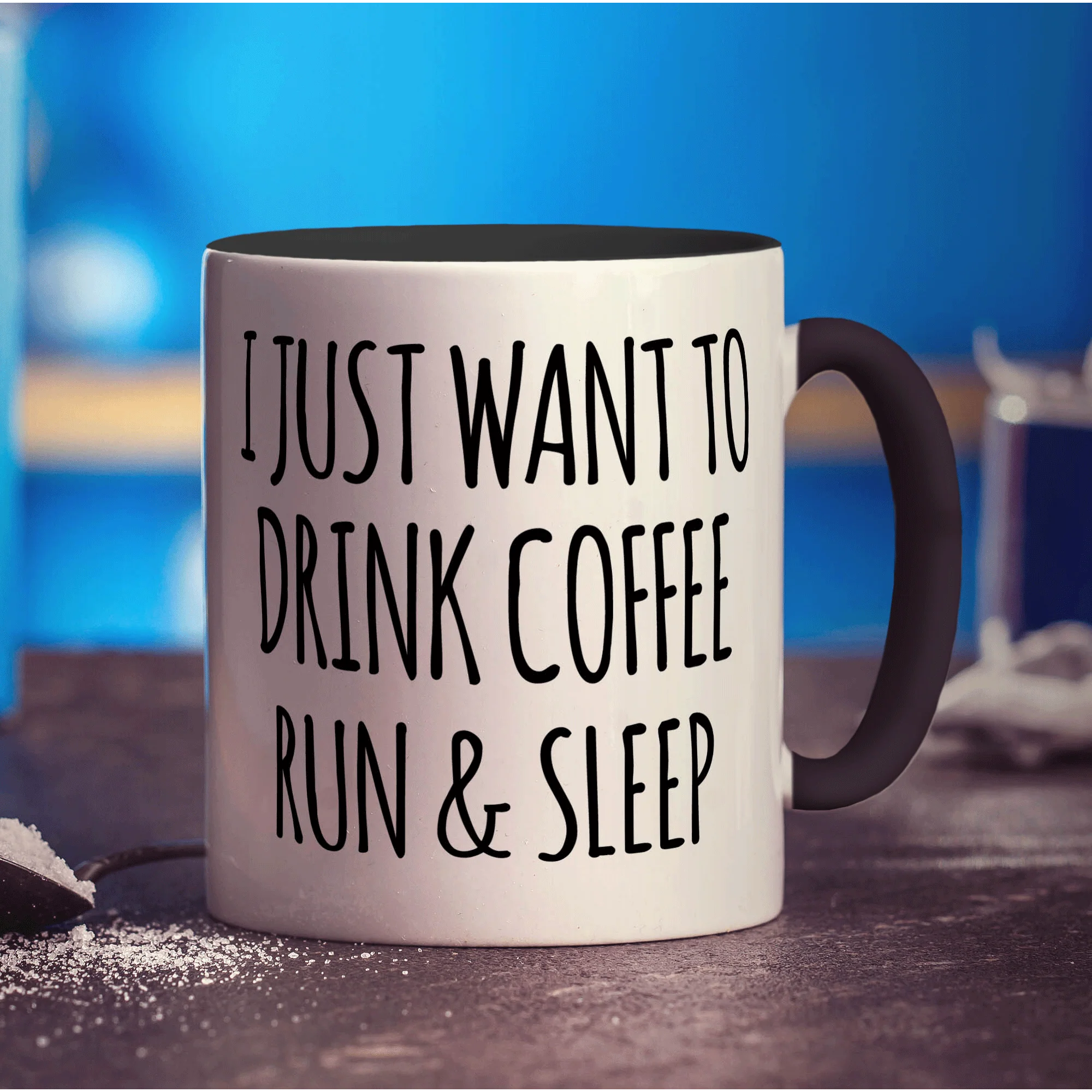 I Just Want To Drink Coffee, Run & Sleep Mug - Image 10