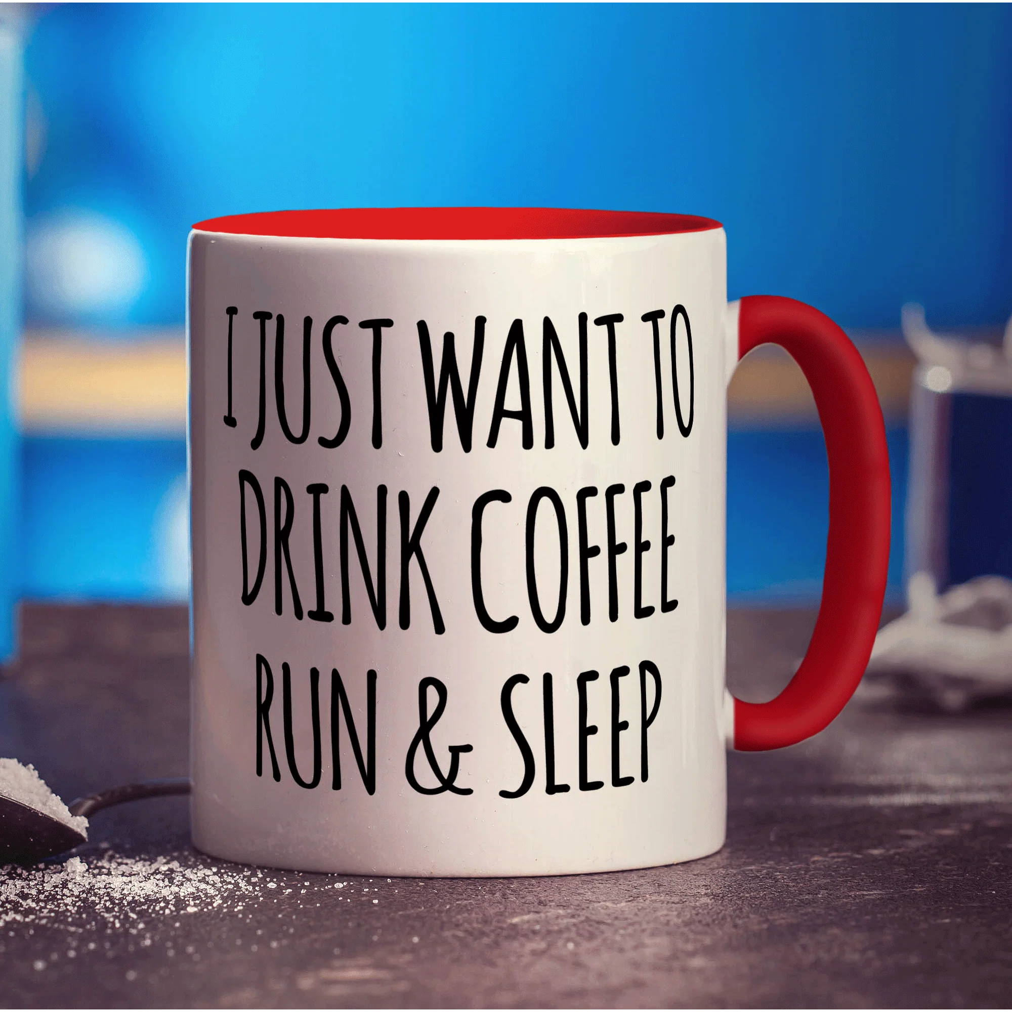 I Just Want To Drink Coffee, Run & Sleep Mug - Image 11