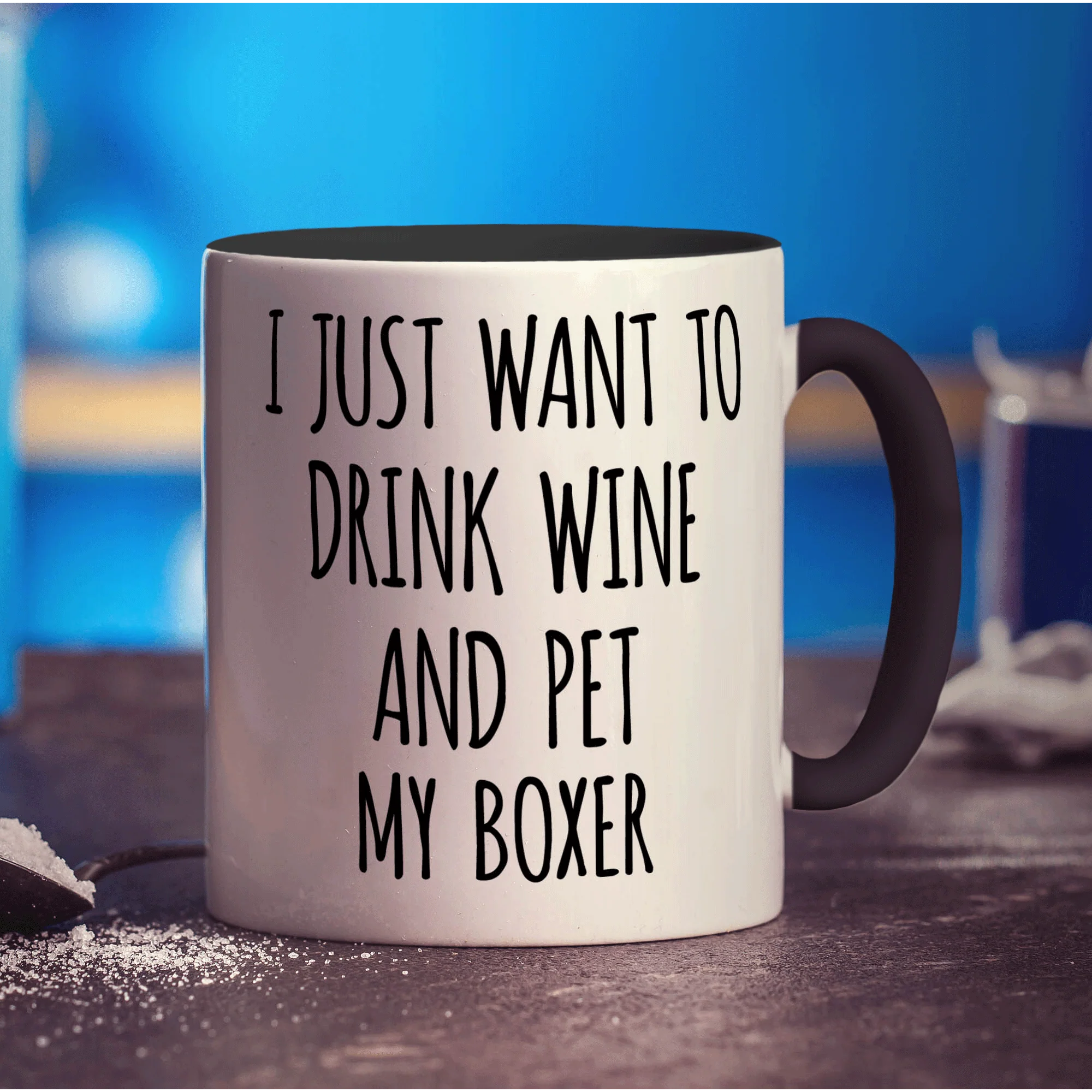 I Just Want To Drink Wine And Pet My Boxer Mug - Image 10