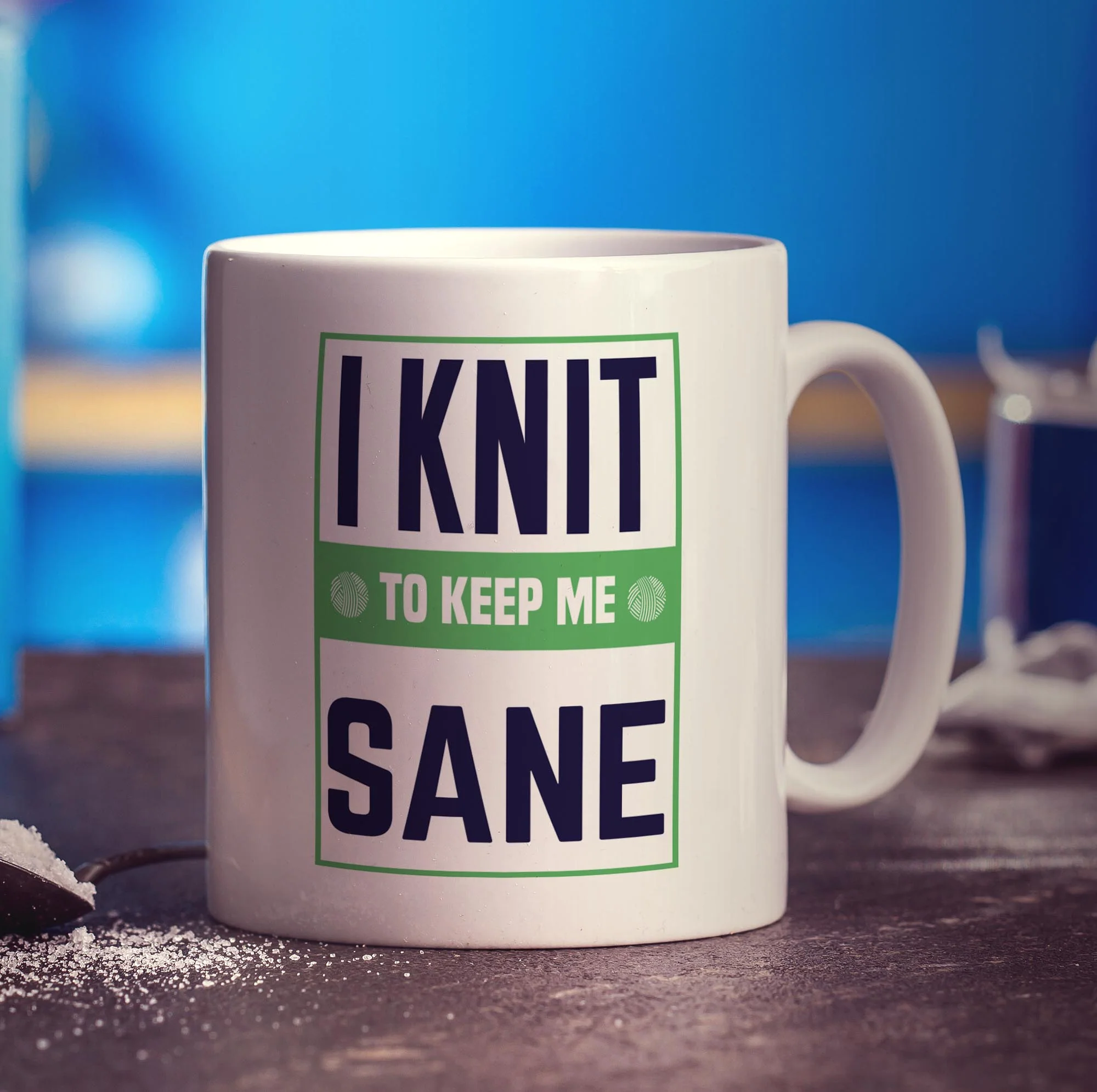 I Knit To Keep Me Sane Mug - Image 3