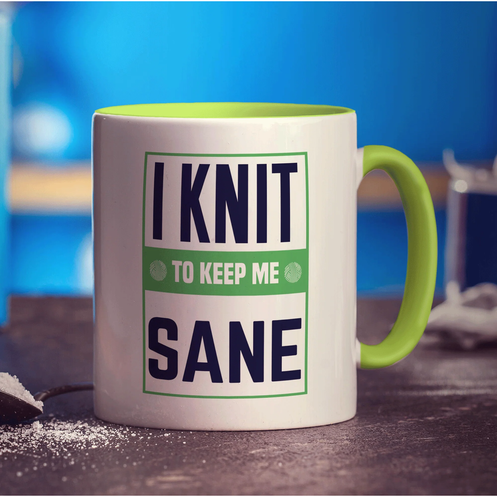 I Knit To Keep Me Sane Mug - Image 7
