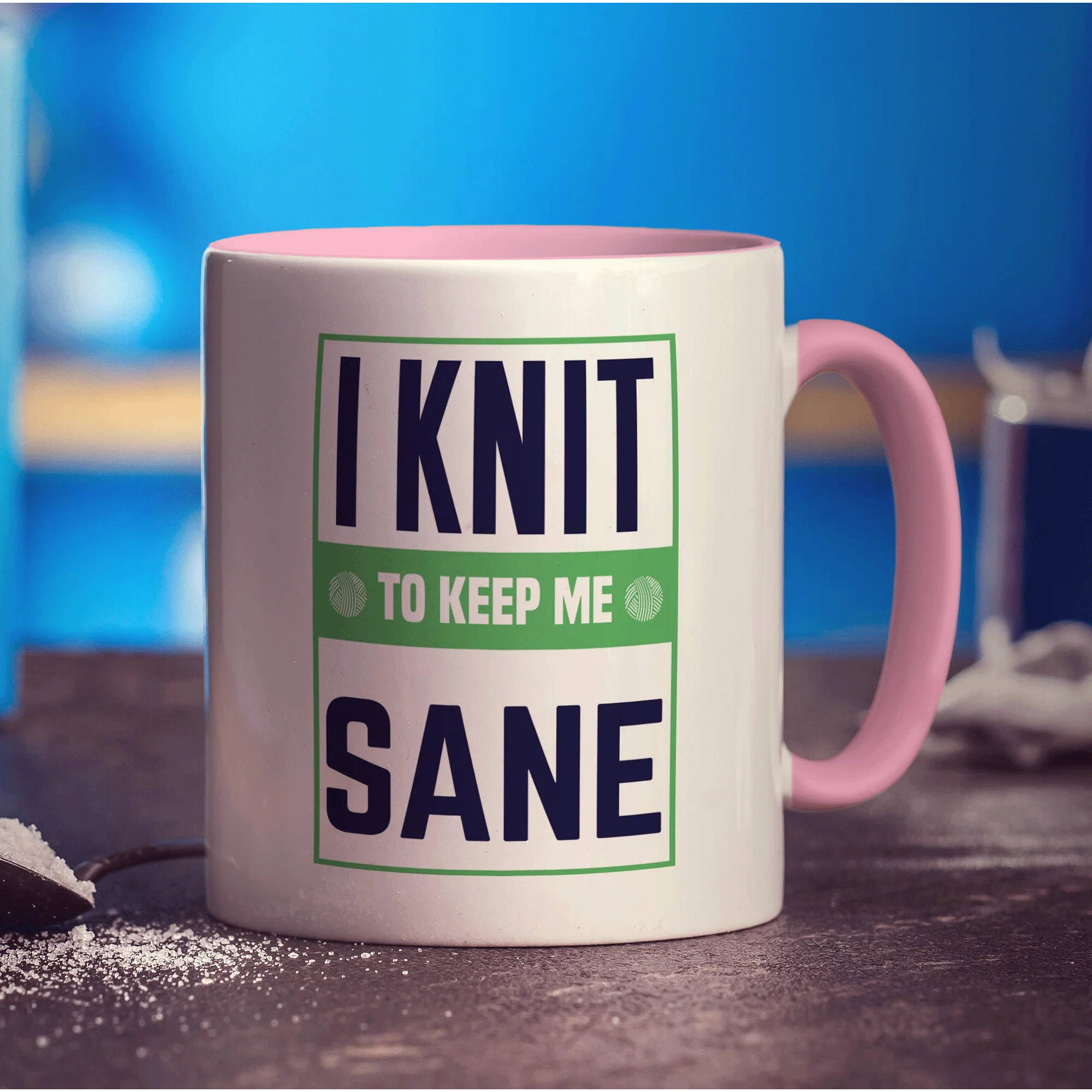I Knit To Keep Me Sane Mug - Image 9
