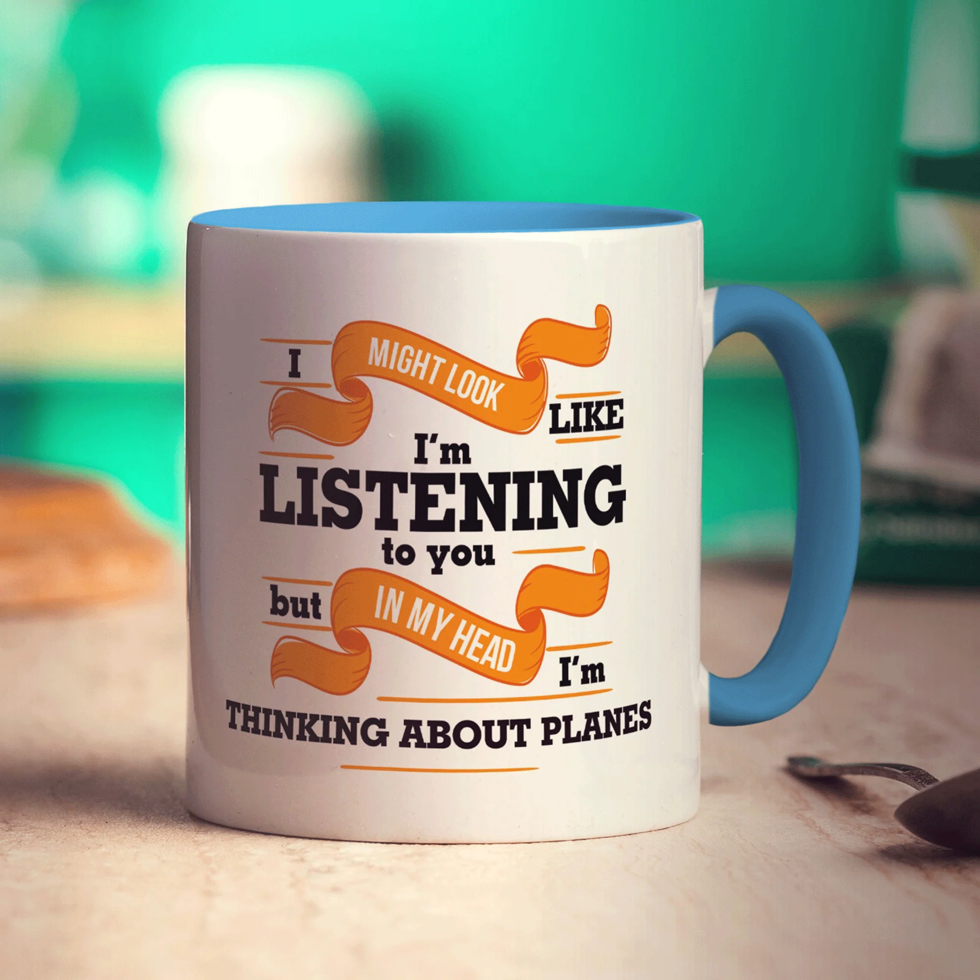 I Might Look Like I'm Listening to you But In My Head I'm Thinking About Planes Mug - Image 10