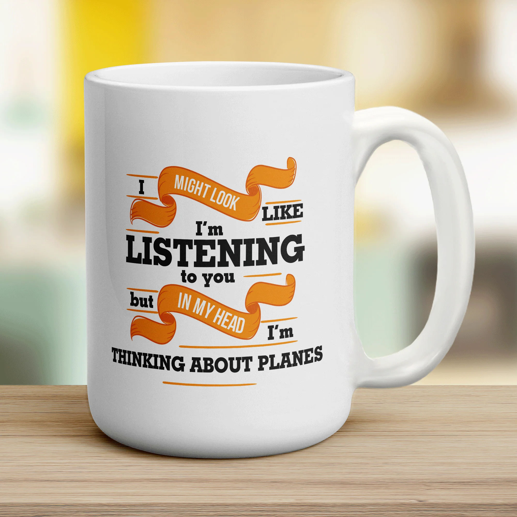 I Might Look Like I'm Listening to you But In My Head I'm Thinking About Planes Mug - Image 14